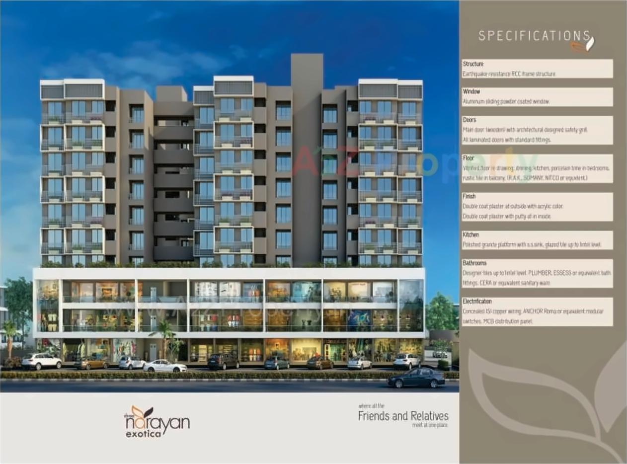 3D Elevation of real estate project Shree Narayan Exotica located at Memnagar, Ahmedabad, Gujarat