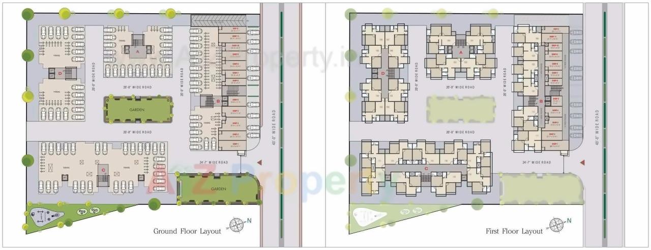 Layout of real estate project Shree Prayosha Residency located at Vinzol, Ahmedabad, Gujarat