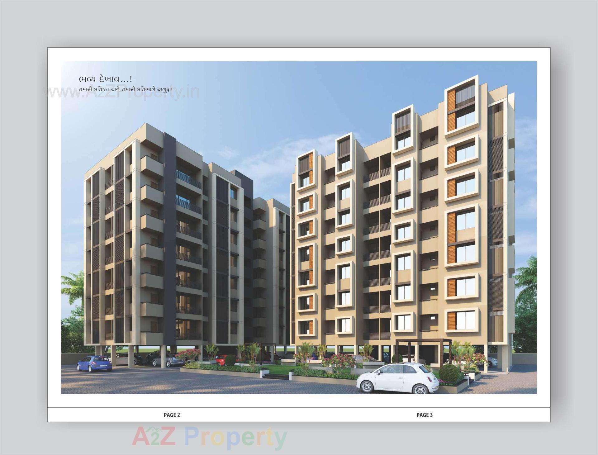3D Elevation of real estate project Shree Prayosha Residency located at Vinzol, Ahmedabad, Gujarat
