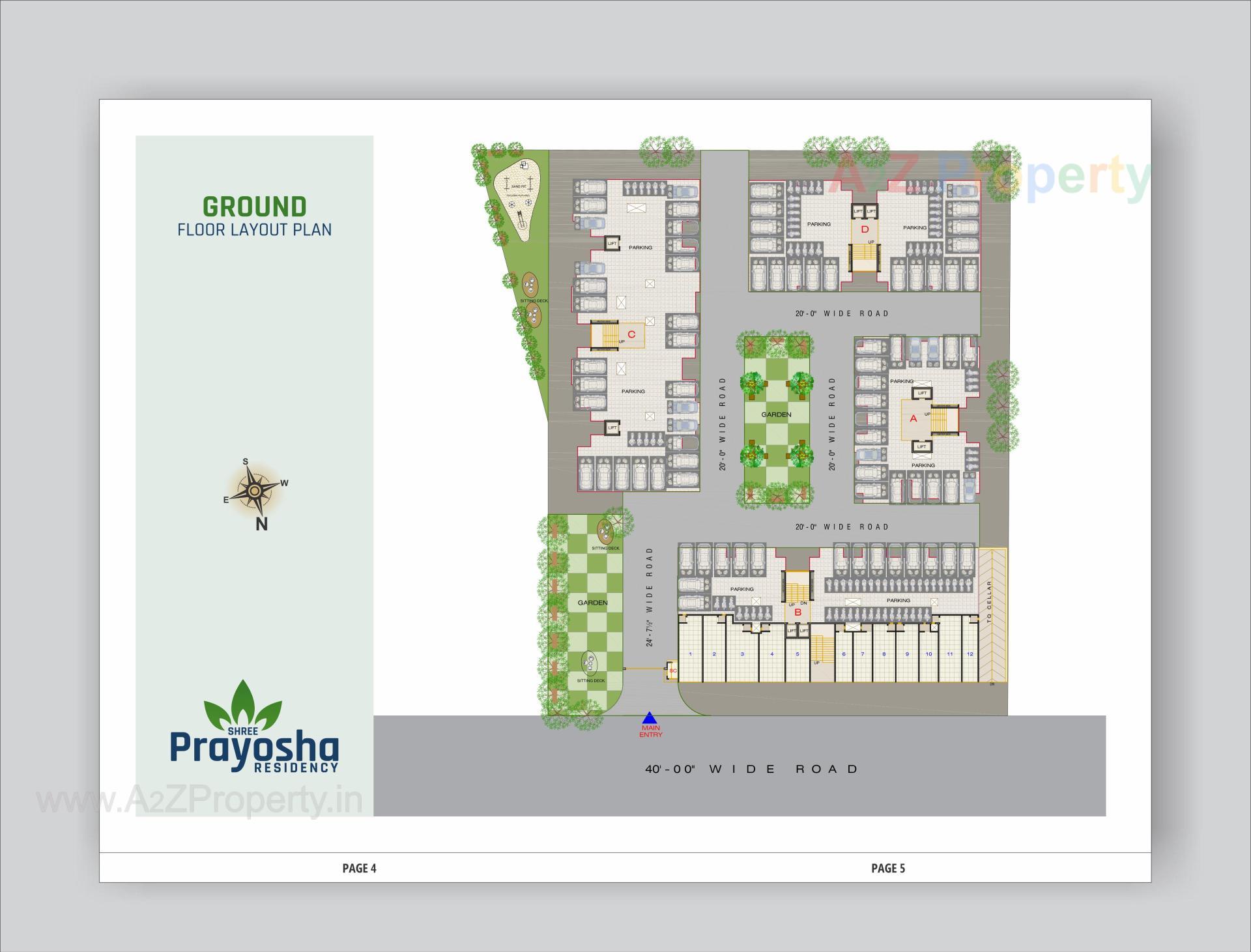 Layout of real estate project Shree Prayosha Residency located at Vinzol, Ahmedabad, Gujarat