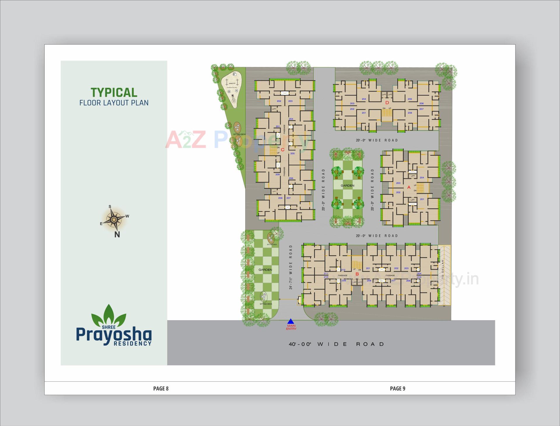 Layout of real estate project Shree Prayosha Residency located at Vinzol, Ahmedabad, Gujarat
