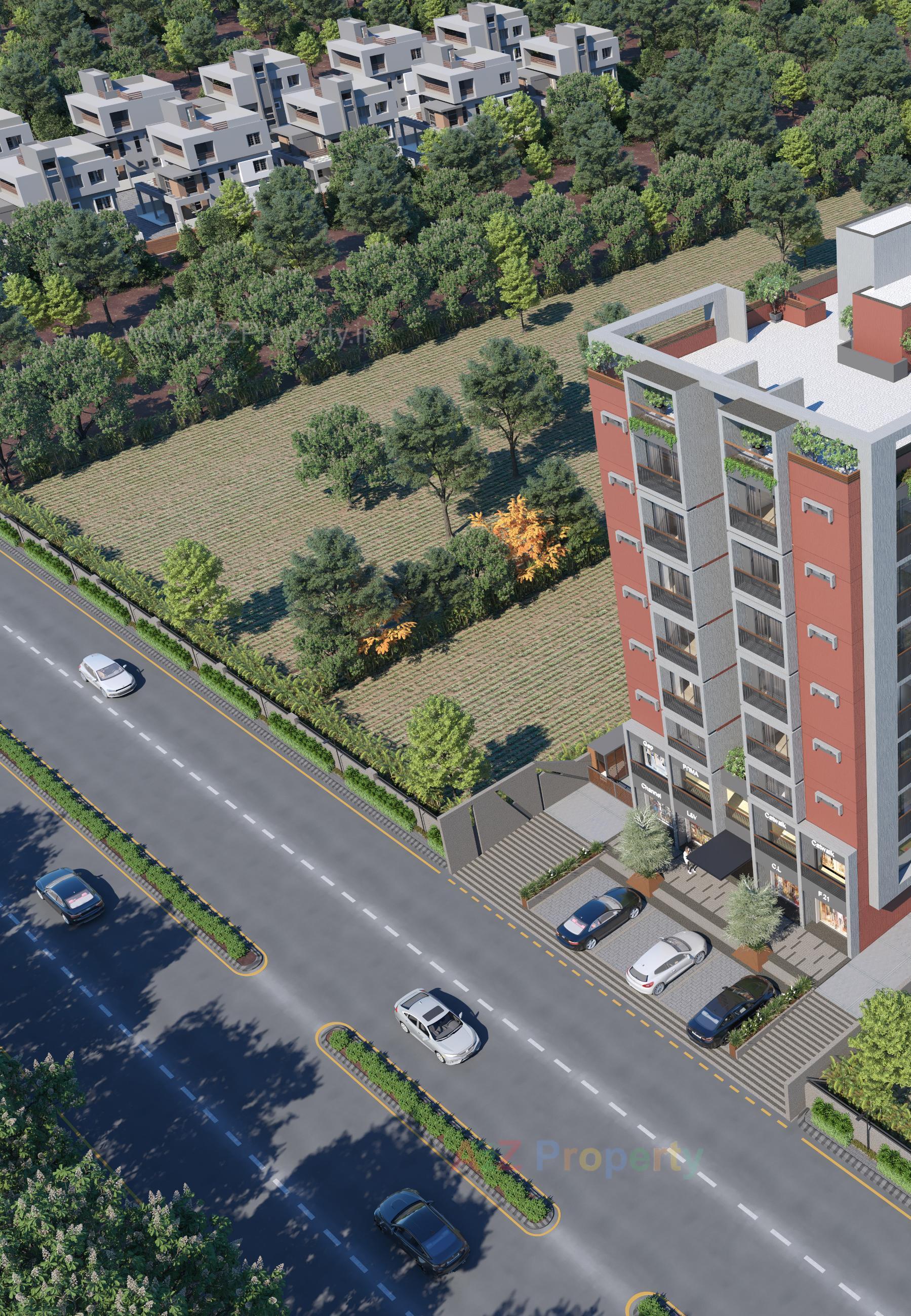 3D Elevation of real estate project Shree Radha Madhav Residency located at Bhadaj, Ahmedabad, Gujarat