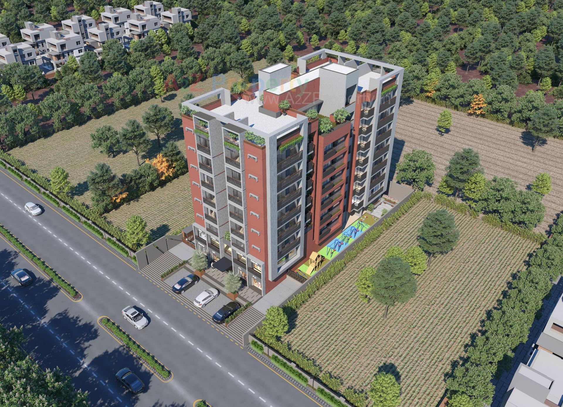 3D Elevation of real estate project Shree Radha Madhav Residency located at Bhadaj, Ahmedabad, Gujarat