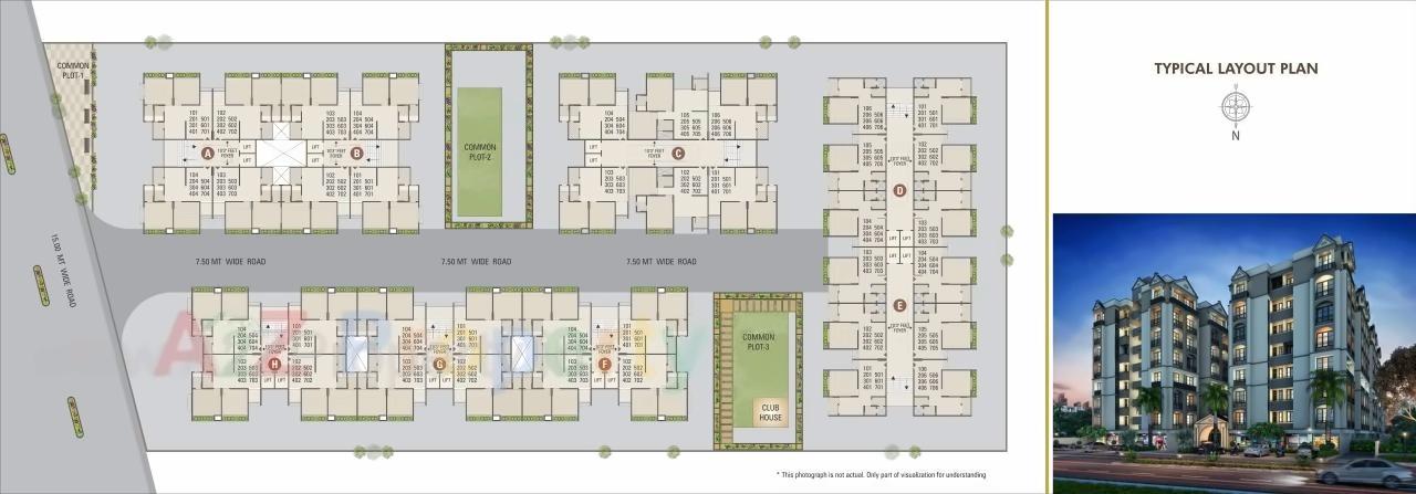 Layout of real estate project Shree Radhe Krishna Heritage located at Vastral, Ahmedabad, Gujarat
