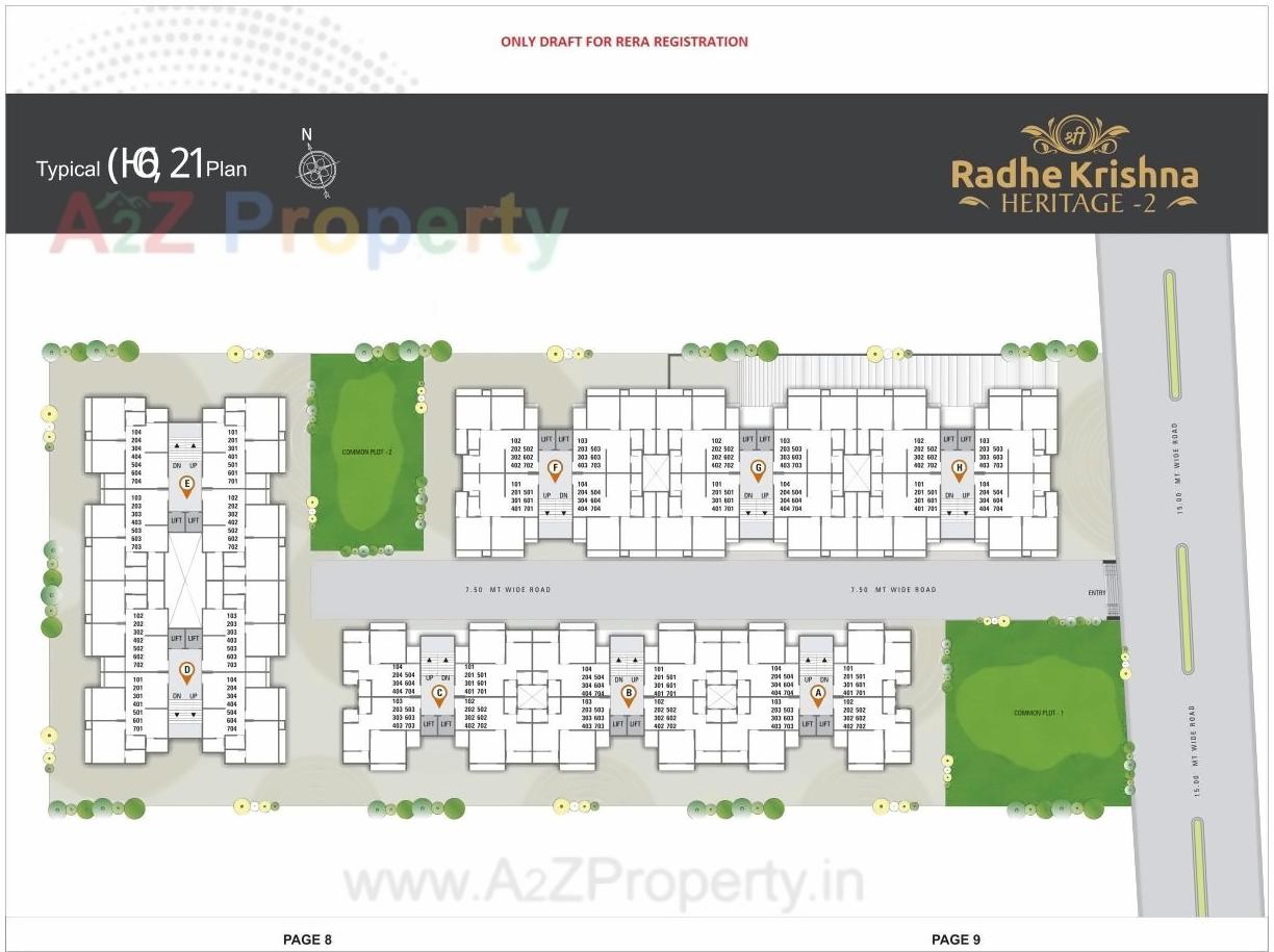 Layout of real estate project Shree Radhe Krishna Heritage located at Vastral, Ahmedabad, Gujarat