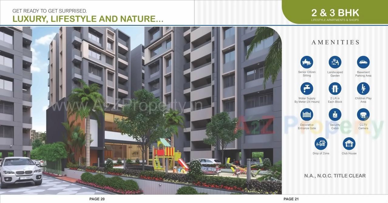 3D Elevation of real estate project Shree Radhe Krishna Status located at Odhav, Ahmedabad, Gujarat