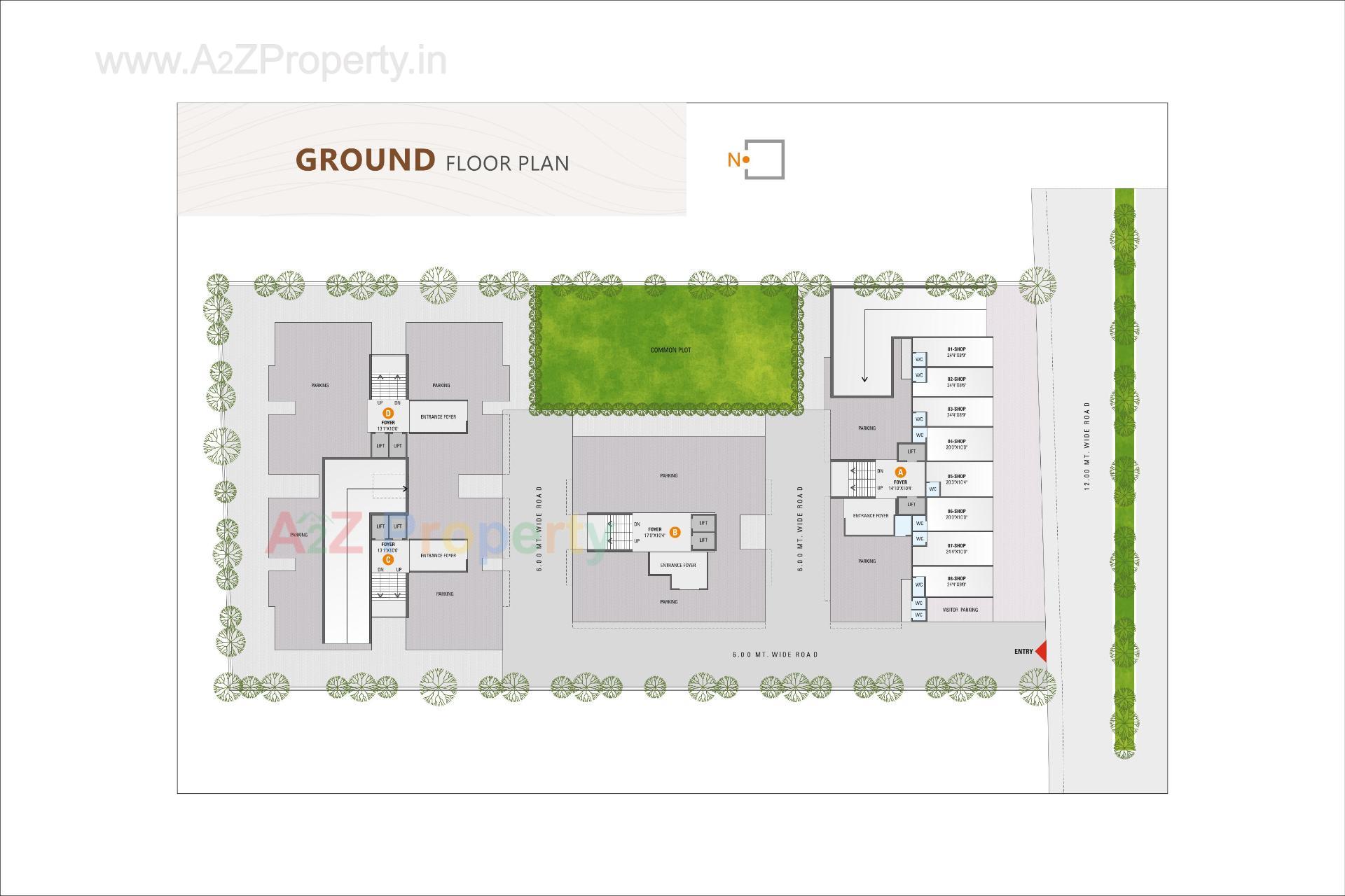 Layout of real estate project Shree Radhe Repose located at Hanspura, Ahmedabad, Gujarat