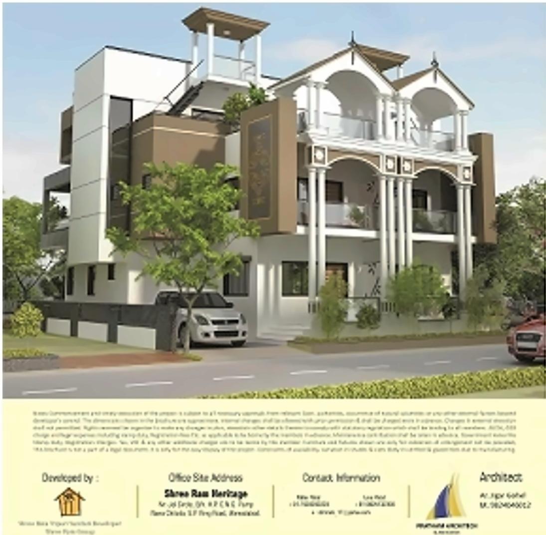 3D Elevation of real estate project Shree Ram Heritage located at Chiloda, Ahmedabad, Gujarat
