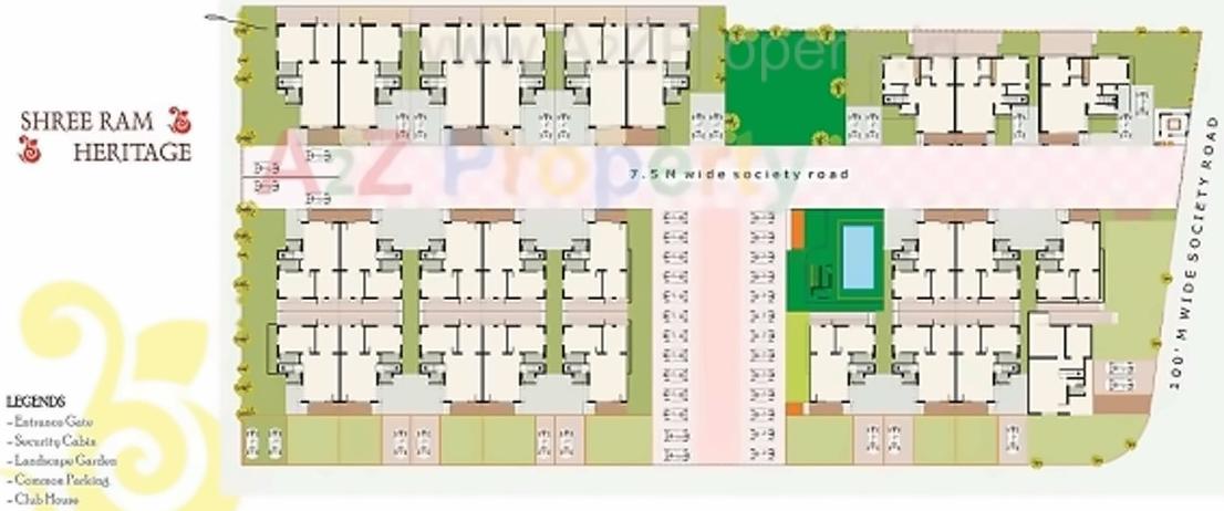 Layout of real estate project Shree Ram Heritage located at Chiloda, Ahmedabad, Gujarat
