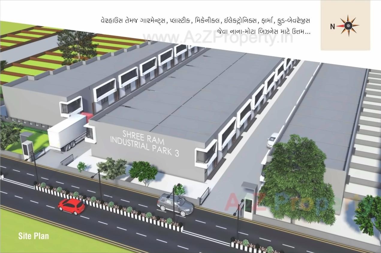 3D Elevation of real estate project Shree Ram Industrial Park located at Saijpur, Ahmedabad, Gujarat