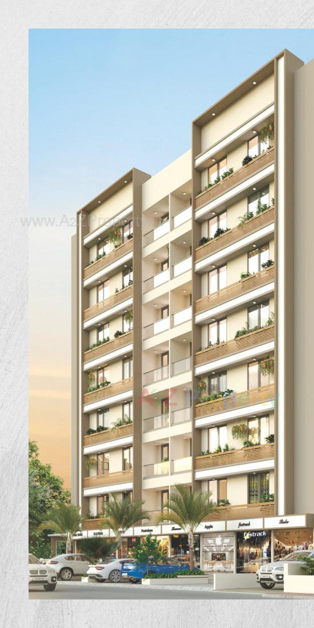 3D Elevation of real estate project Shree Rang Elegance located at Wadaj, Ahmedabad, Gujarat