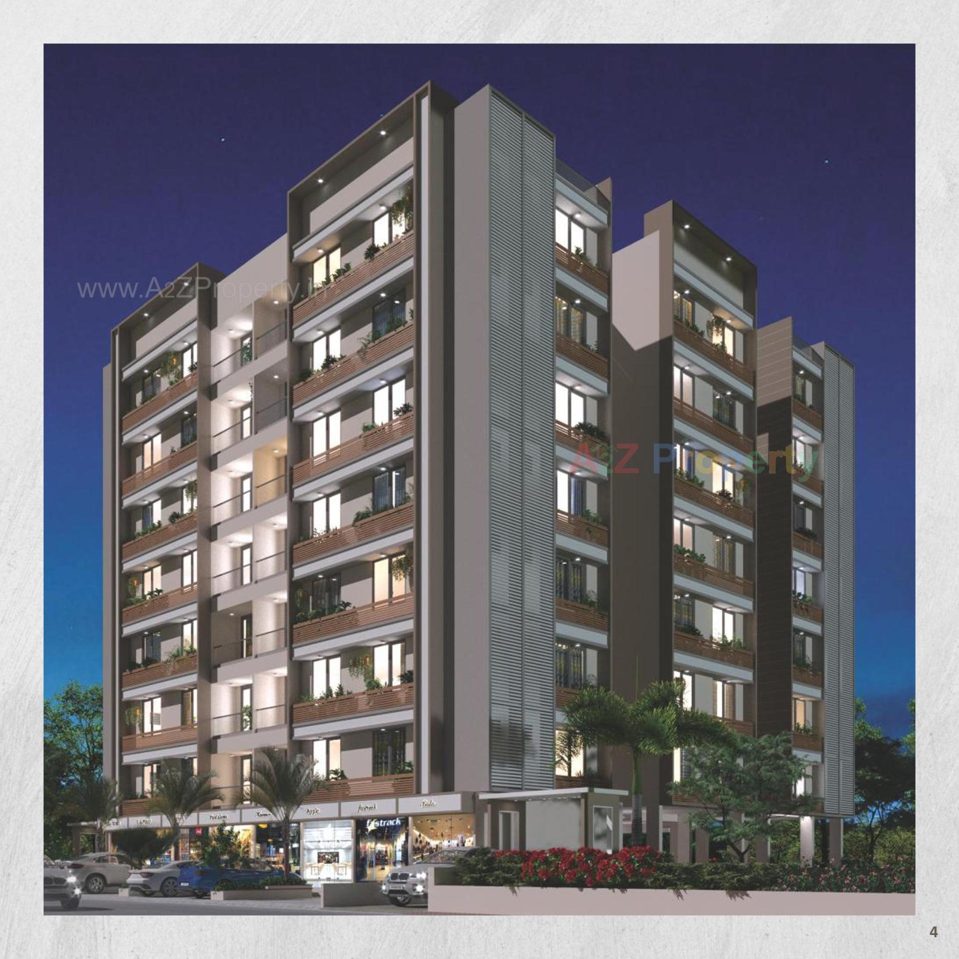 3D Elevation of real estate project Shree Rang Elegance located at Wadaj, Ahmedabad, Gujarat