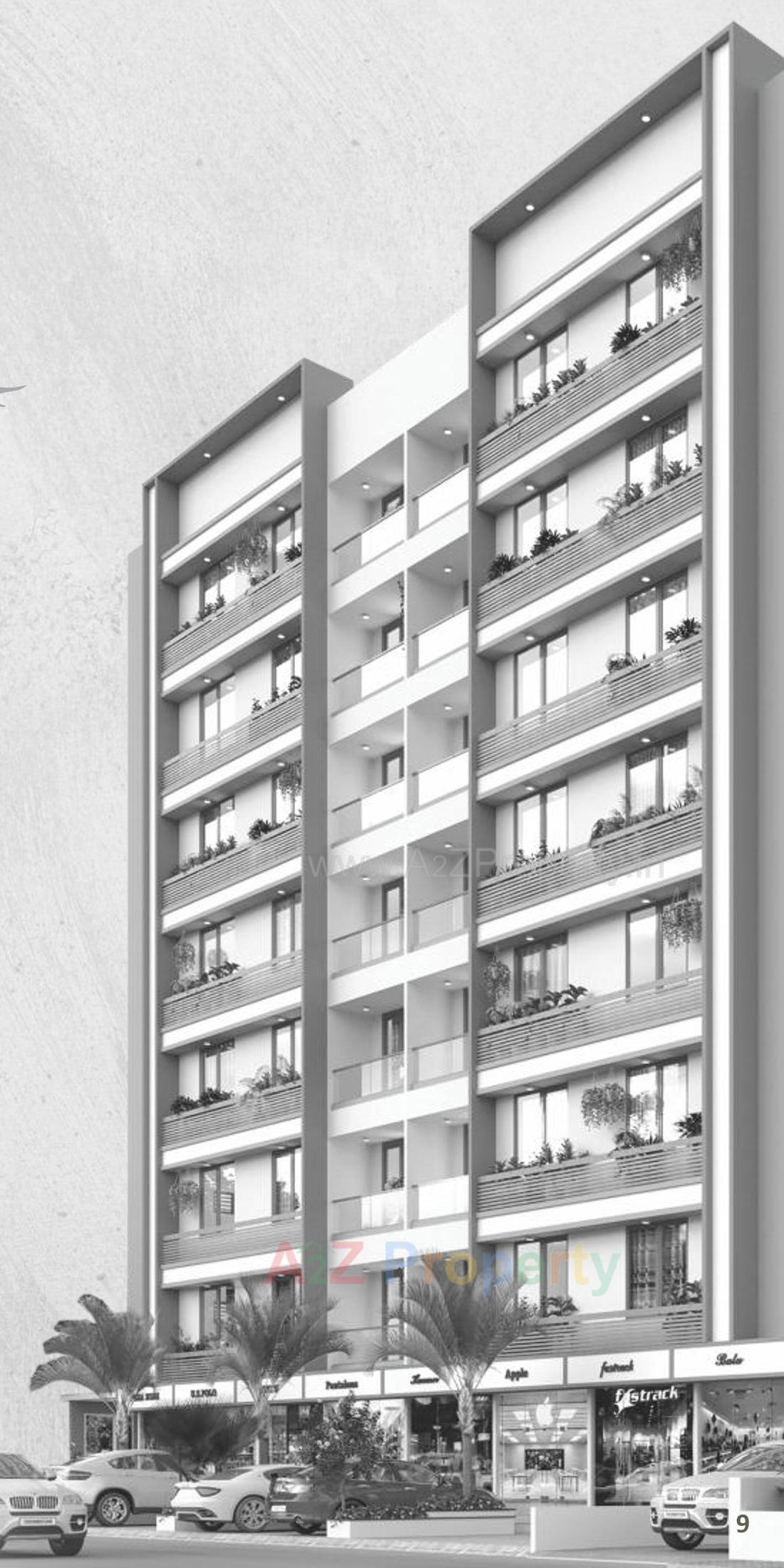 3D Elevation of real estate project Shree Rang Elegance located at Wadaj, Ahmedabad, Gujarat