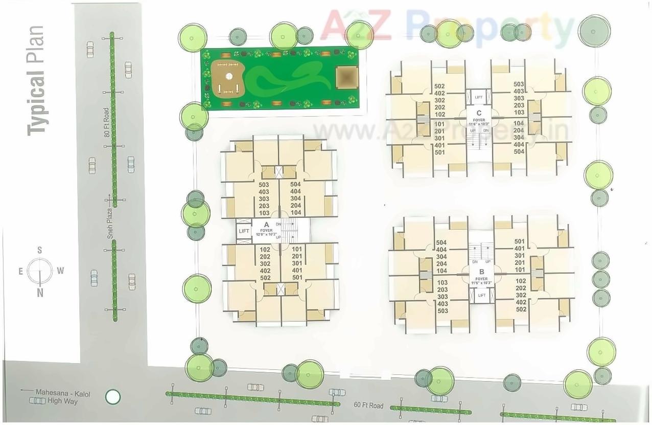Layout of real estate project Shree Sakat Valley located at Zundal, Ahmedabad, Gujarat