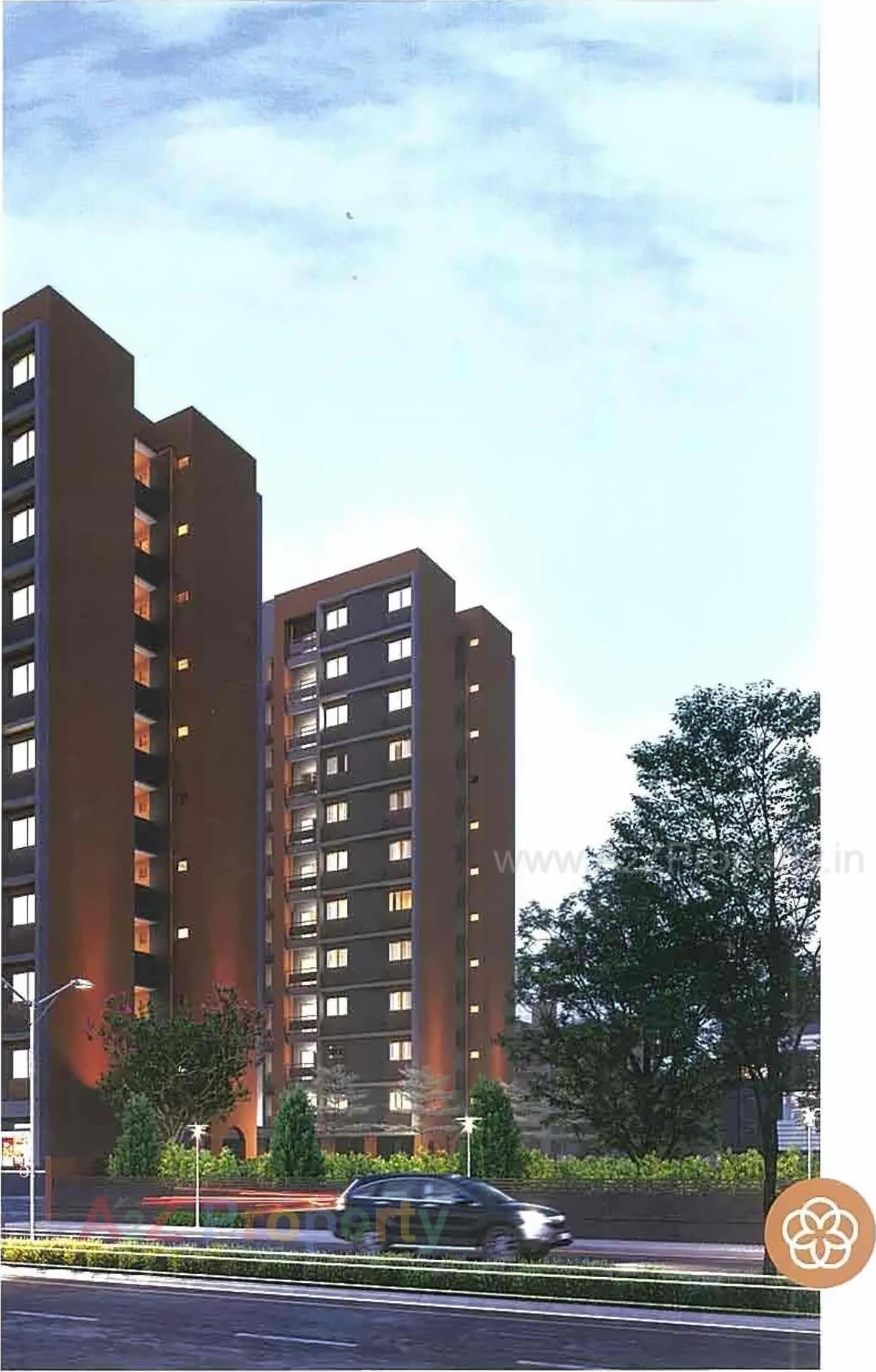 3D Elevation of real estate project Shree Sanidhya Flora located at Shela, Ahmedabad, Gujarat