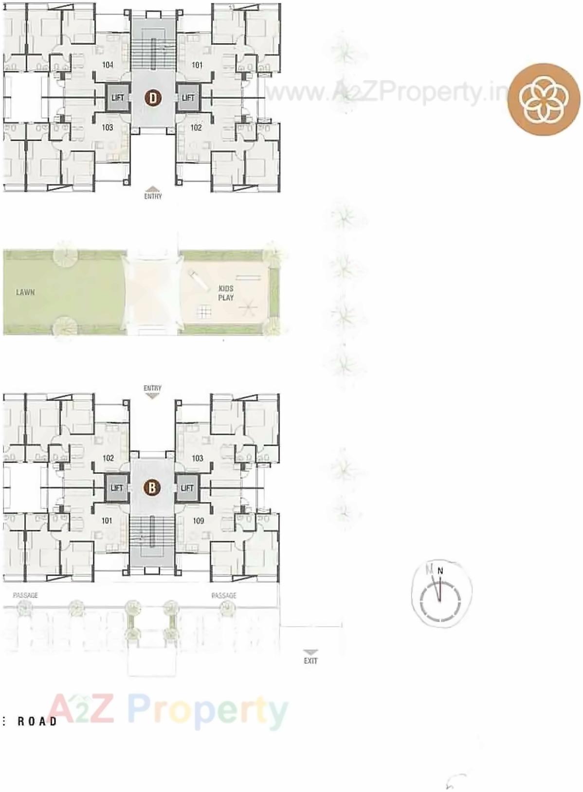 Layout of real estate project Shree Sanidhya Flora located at Shela, Ahmedabad, Gujarat