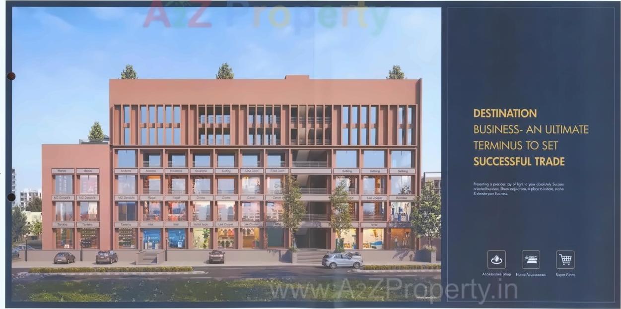 3D Elevation of real estate project Shree Sarju Arena located at Zundal, Ahmedabad, Gujarat