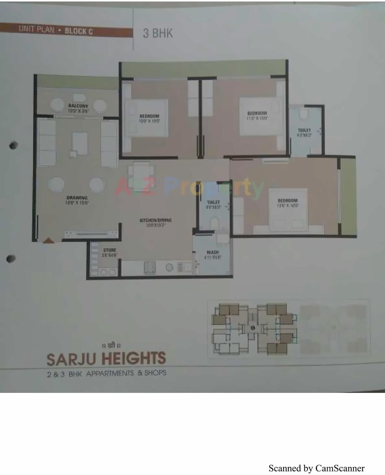 Layout of real estate project Shree Sarju Heights located at Chandkheda, Ahmedabad, Gujarat