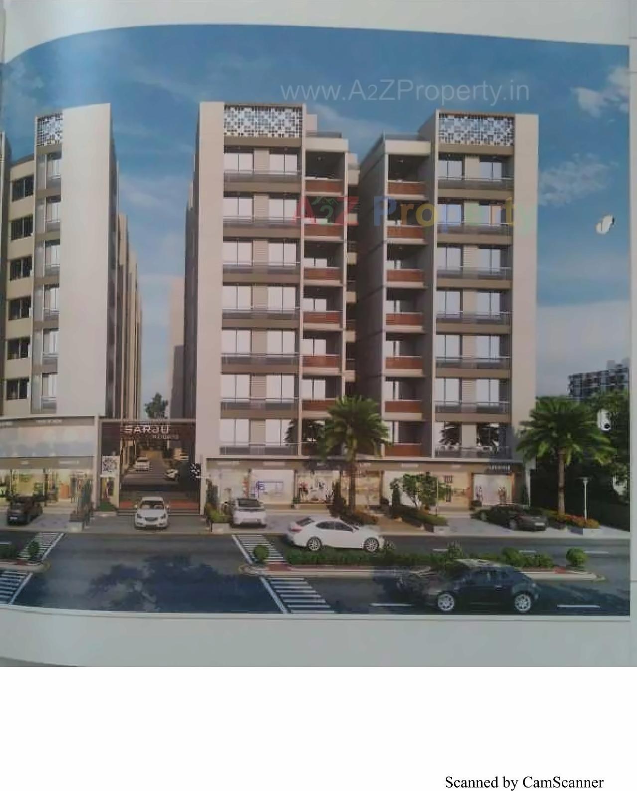 3D Elevation of real estate project Shree Sarju Heights located at Chandkheda, Ahmedabad, Gujarat
