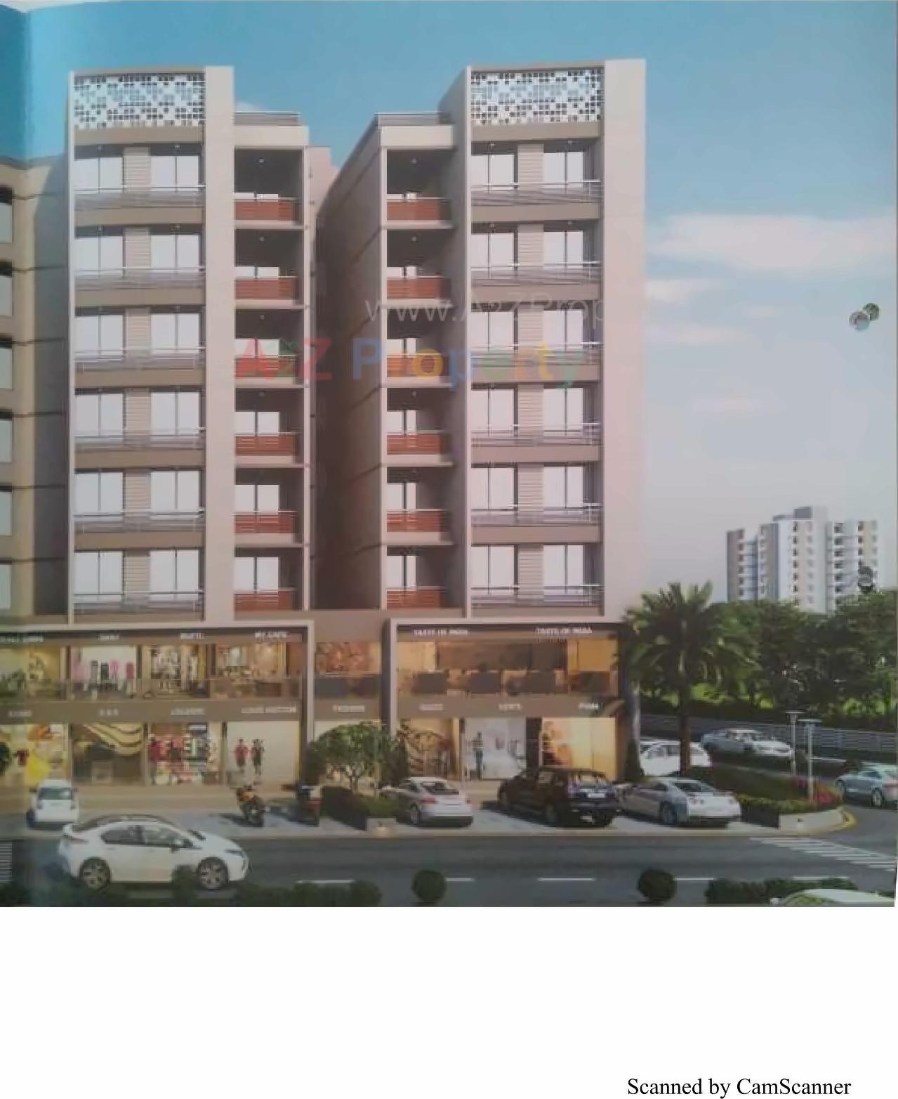 3D Elevation of real estate project Shree Sarju Heights located at Chandkheda, Ahmedabad, Gujarat