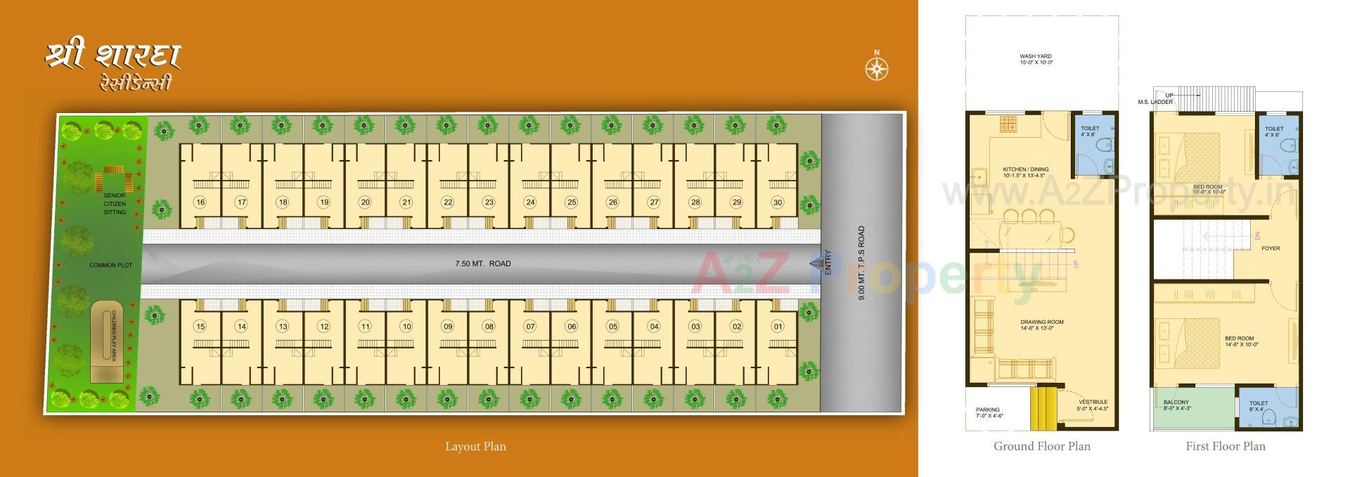 Layout of real estate project Shree Sharda Residency located at Bavla, Ahmedabad, Gujarat