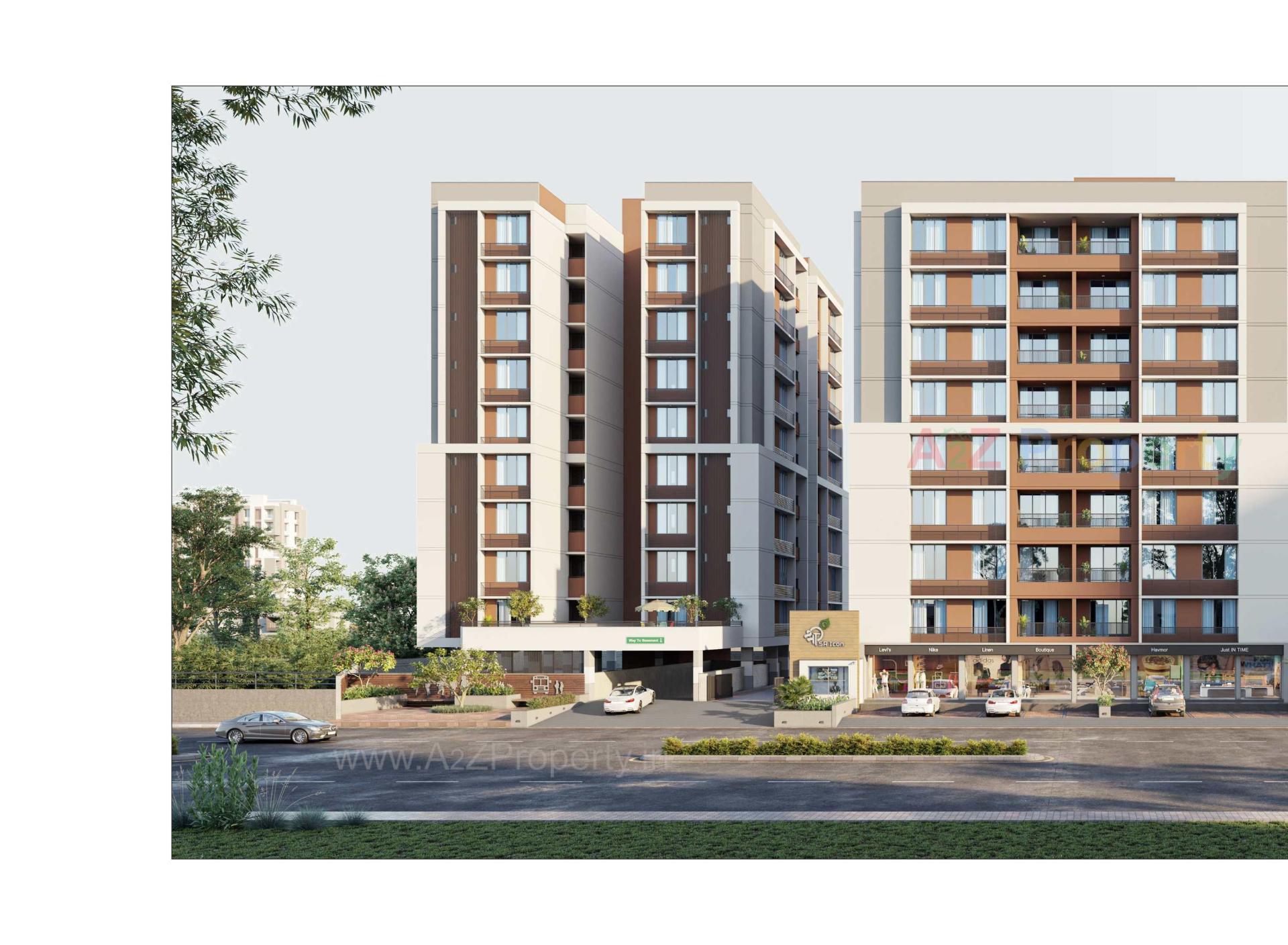 3D Elevation of real estate project Shree Sr Icon located at Hathijan, Ahmedabad, Gujarat