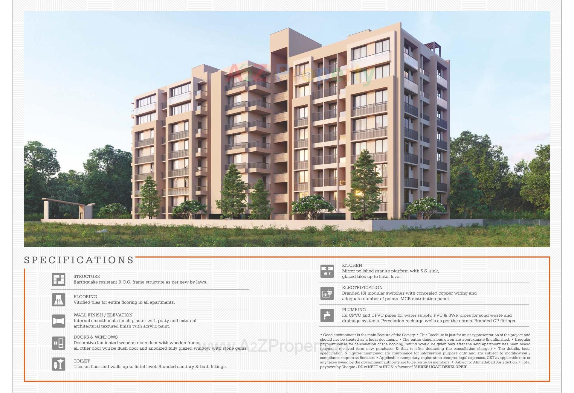 3D Elevation of real estate project Shree Ugati Residency located at Ghatlodiya, Ahmedabad, Gujarat