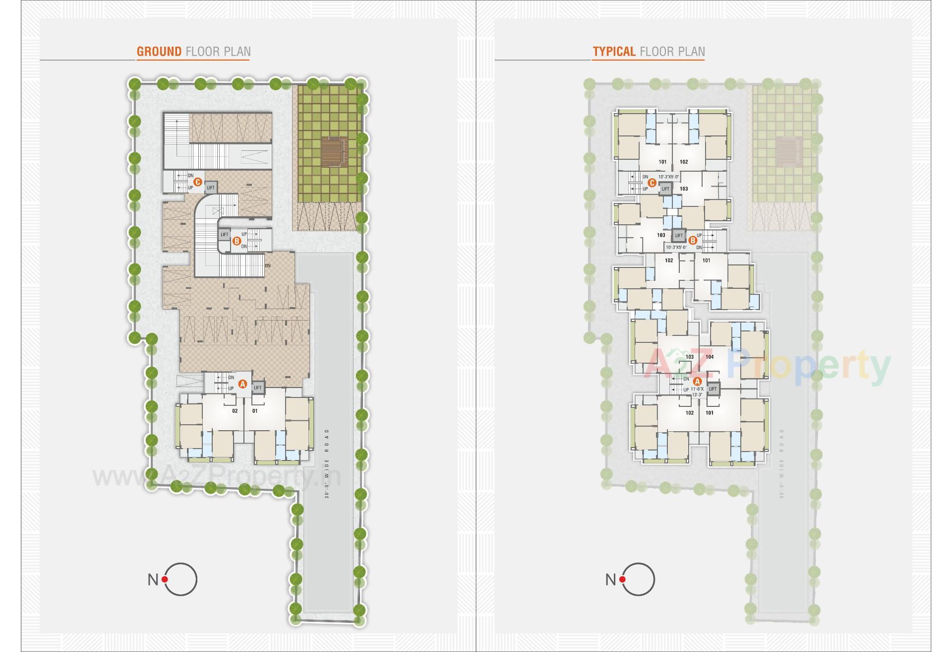 Layout of real estate project Shree Ugati Residency located at Ghatlodiya, Ahmedabad, Gujarat