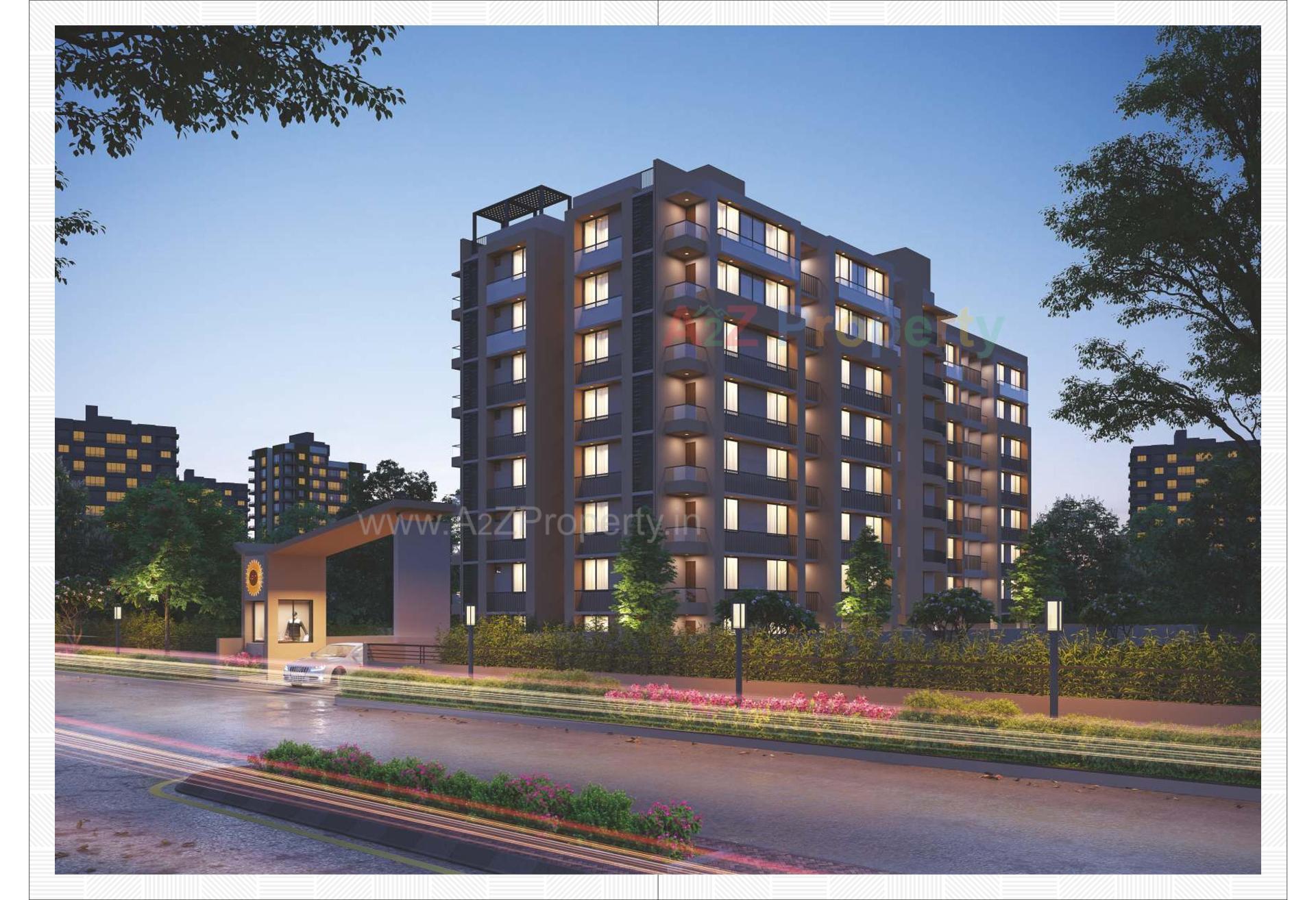 3D Elevation of real estate project Shree Ugati Residency located at Ghatlodiya, Ahmedabad, Gujarat