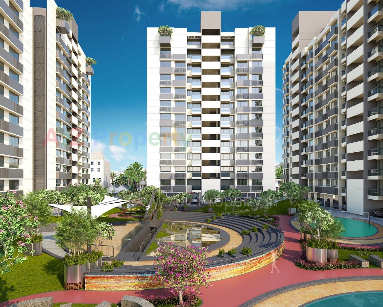 3D Elevation of real estate project Shree Vishnudhara Gardens located at Jagatpur, Ahmedabad, Gujarat