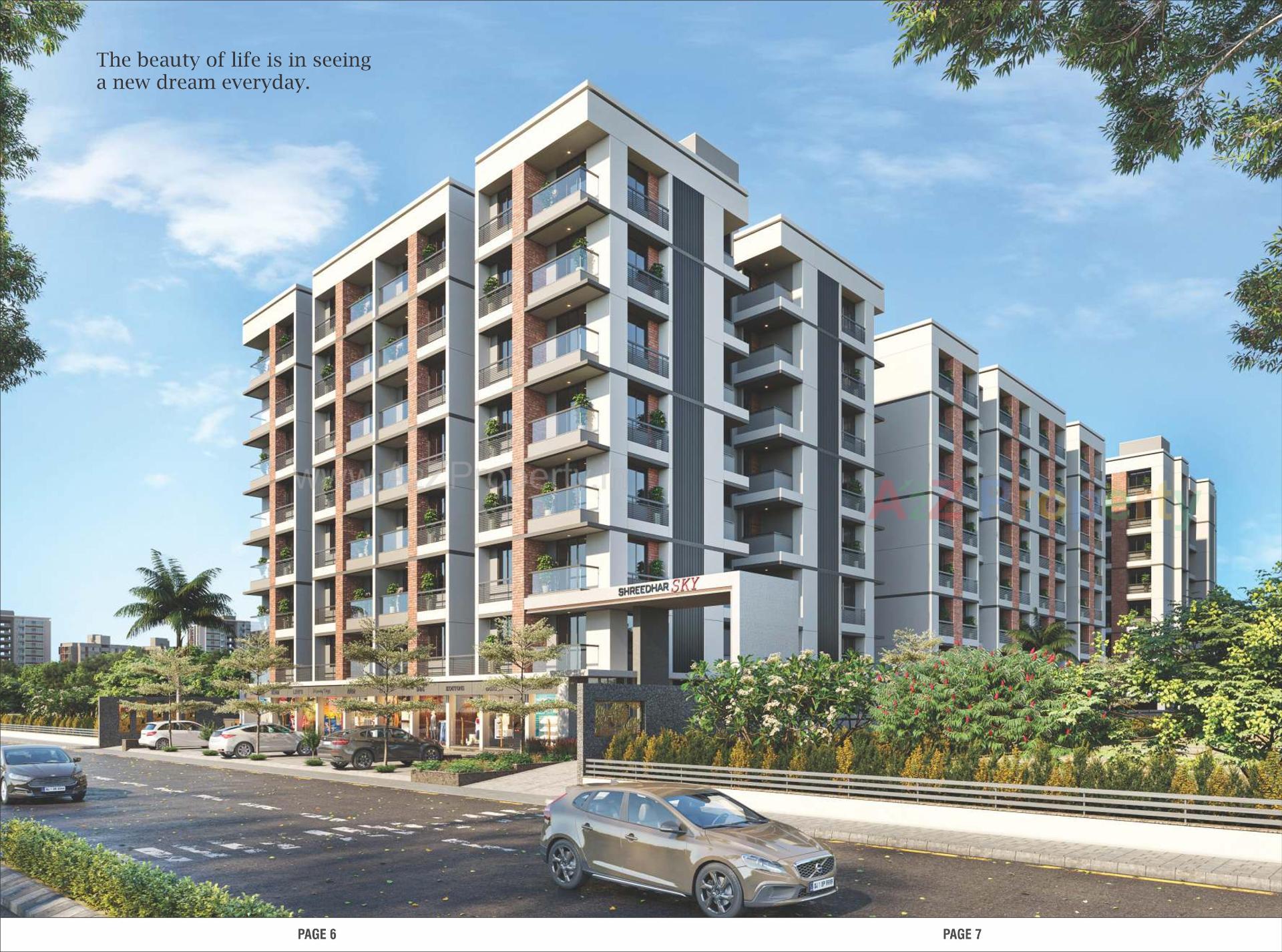 3D Elevation of real estate project Shreedhar Sky located at Odhav, Ahmedabad, Gujarat