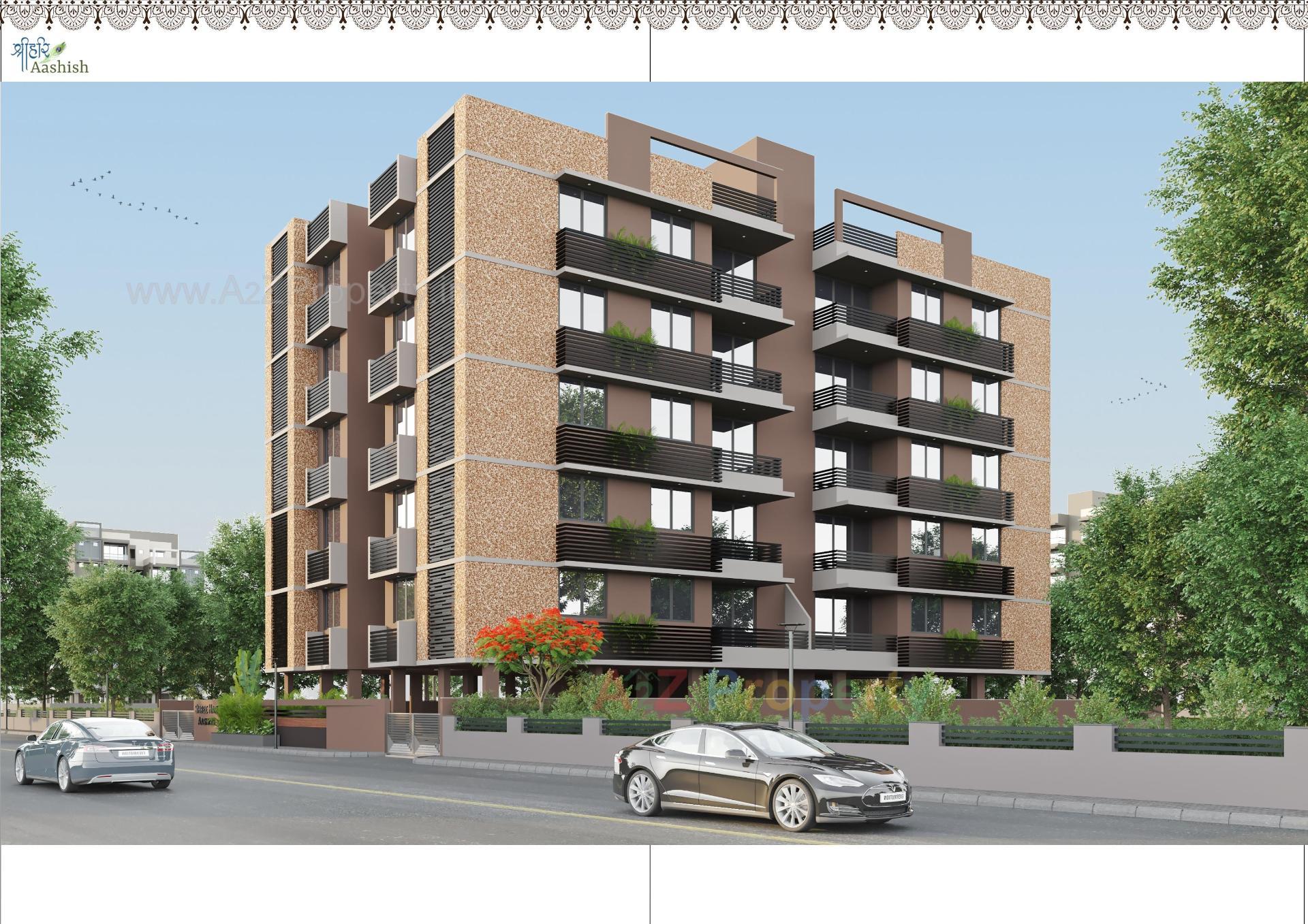 3D Elevation of real estate project Shreehari Aashish located at Chandlodiya, Ahmedabad, Gujarat
