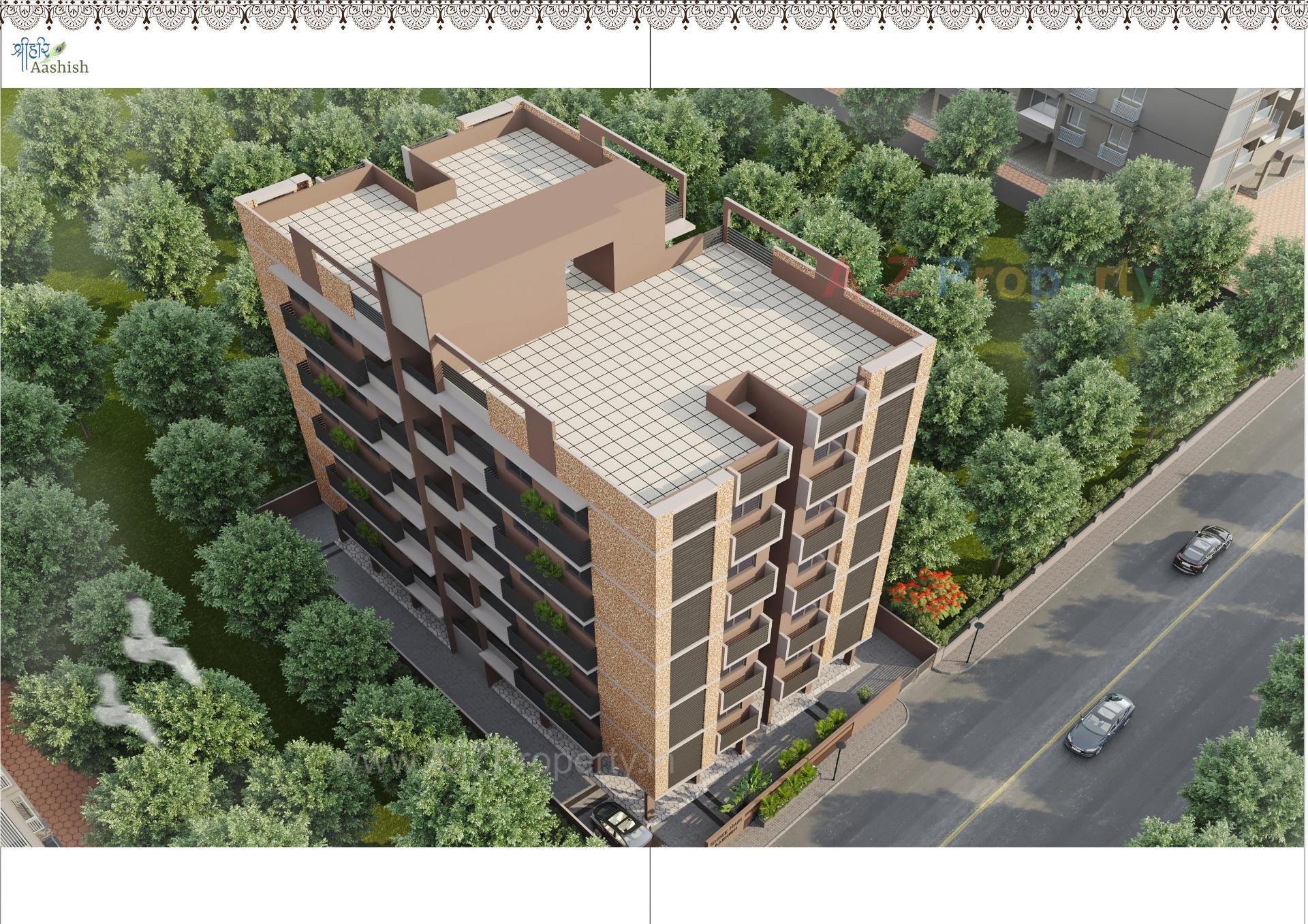 3D Elevation of real estate project Shreehari Aashish located at Chandlodiya, Ahmedabad, Gujarat