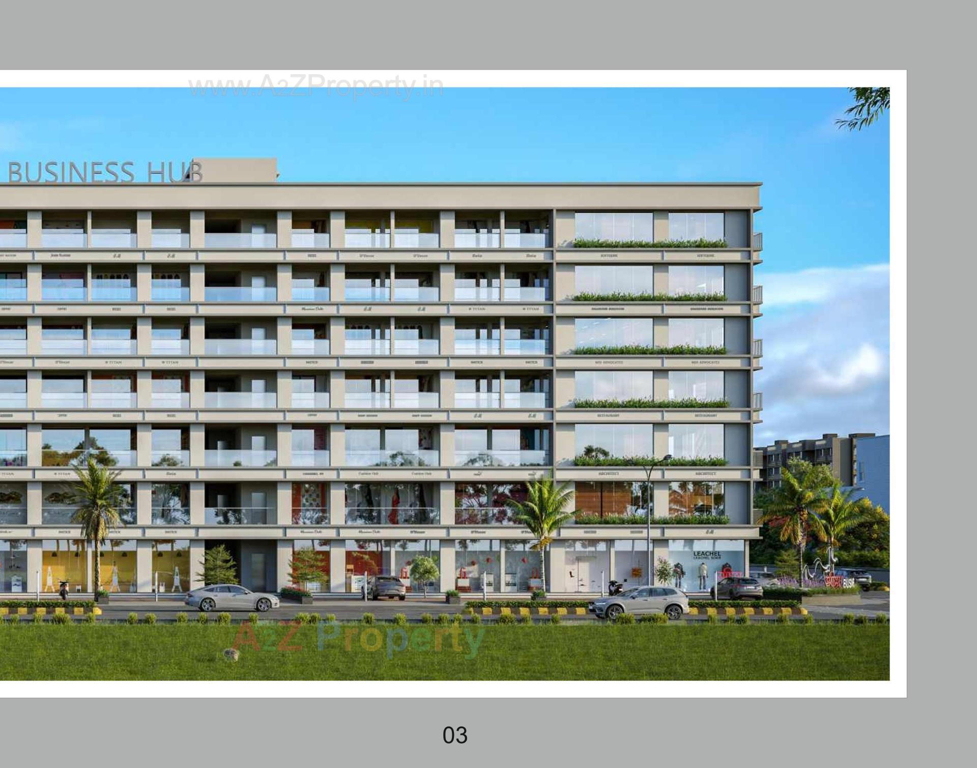 3D Elevation of real estate project Shreeji Business Hub located at Hanspura, Ahmedabad, Gujarat