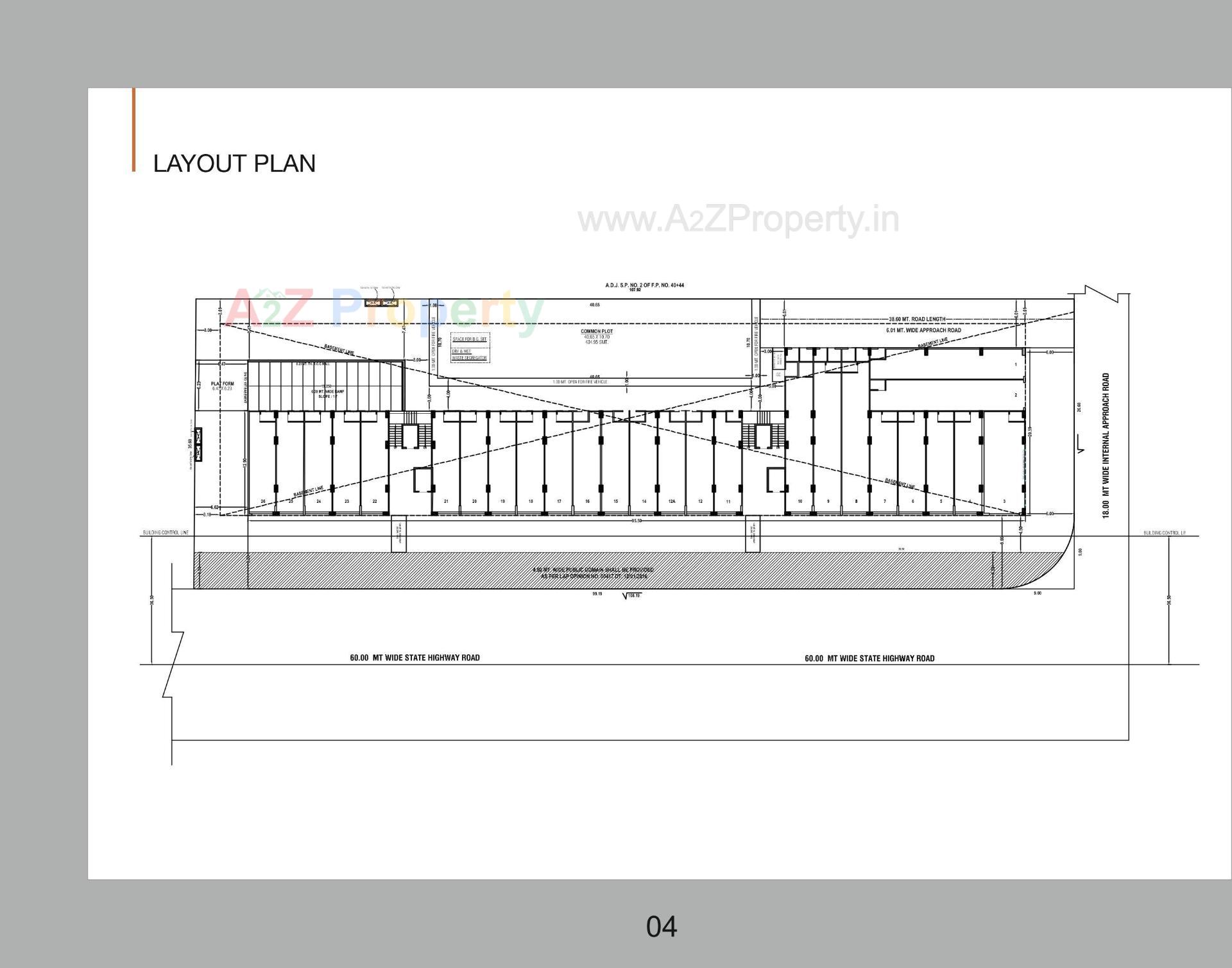 Layout of real estate project Shreeji Business Hub located at Hanspura, Ahmedabad, Gujarat