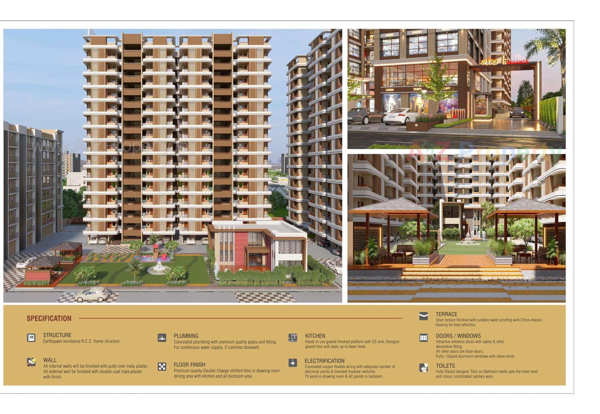 3D Elevation of real estate project Shreeji Elegance located at Hanspura, Ahmedabad, Gujarat