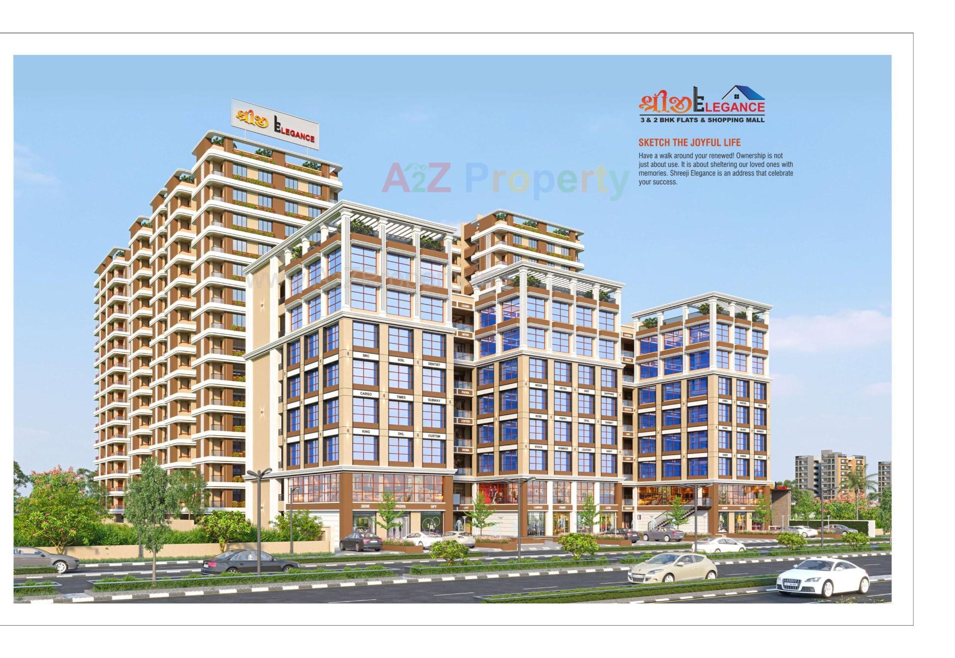 3D Elevation of real estate project Shreeji Elegance located at Hanspura, Ahmedabad, Gujarat