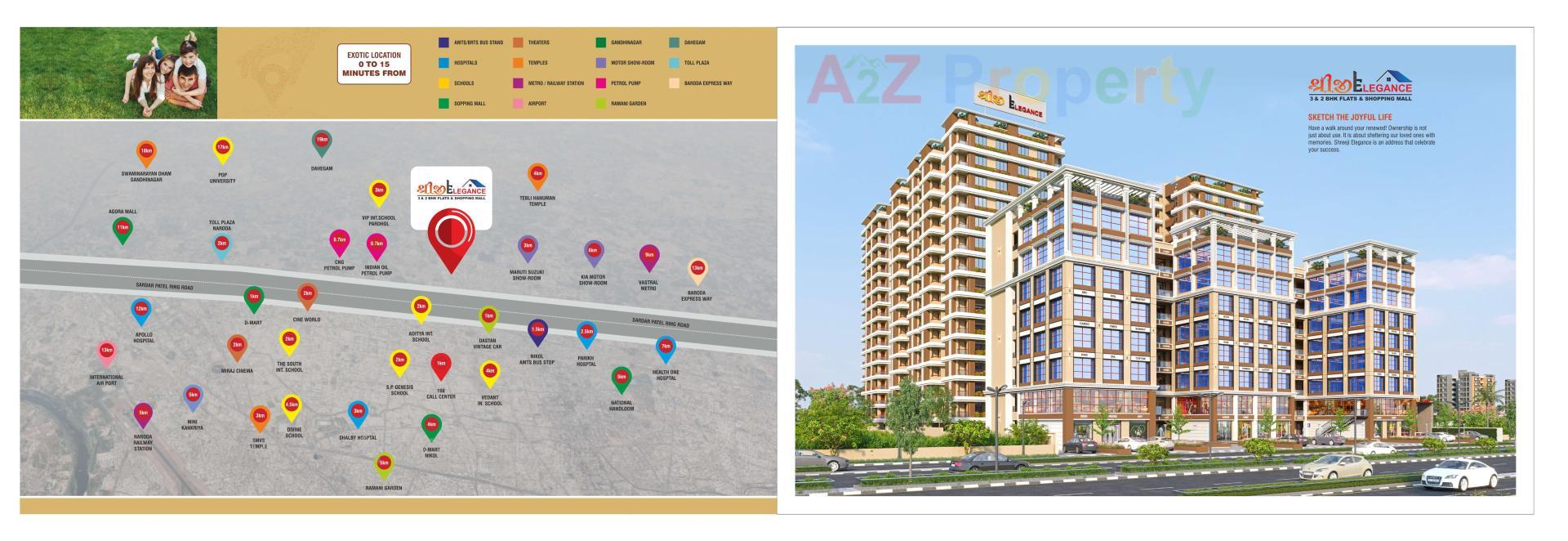 Layout of real estate project Shreeji Elegance located at Hanspura, Ahmedabad, Gujarat