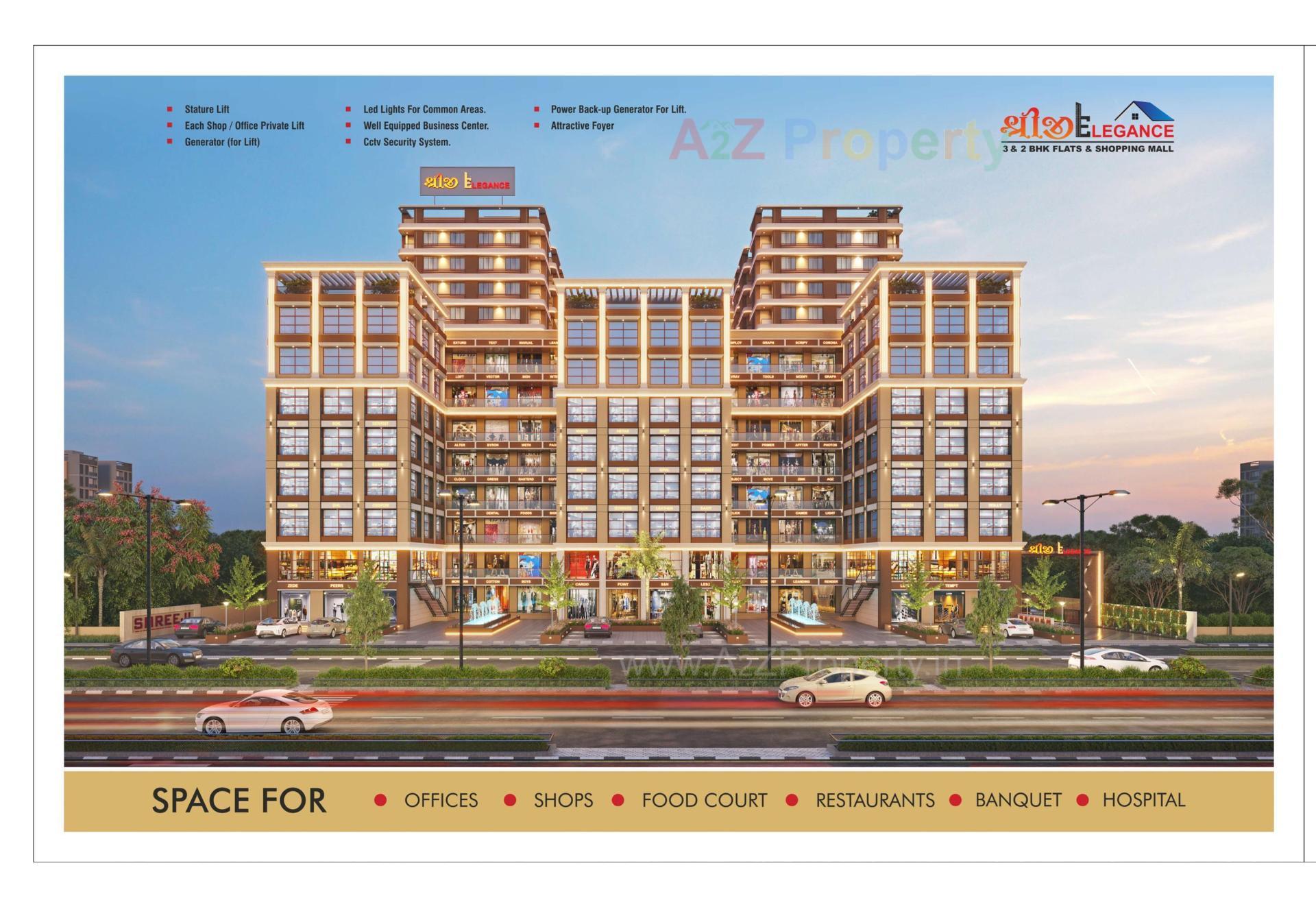 3D Elevation of real estate project Shreeji Elegance located at Hanspura, Ahmedabad, Gujarat