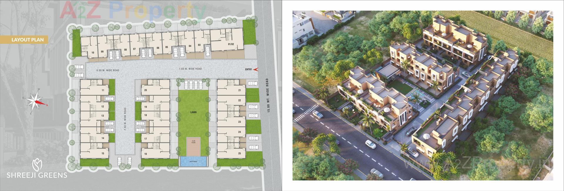 Layout of real estate project Shreeji Greens located at Aslali, Ahmedabad, Gujarat