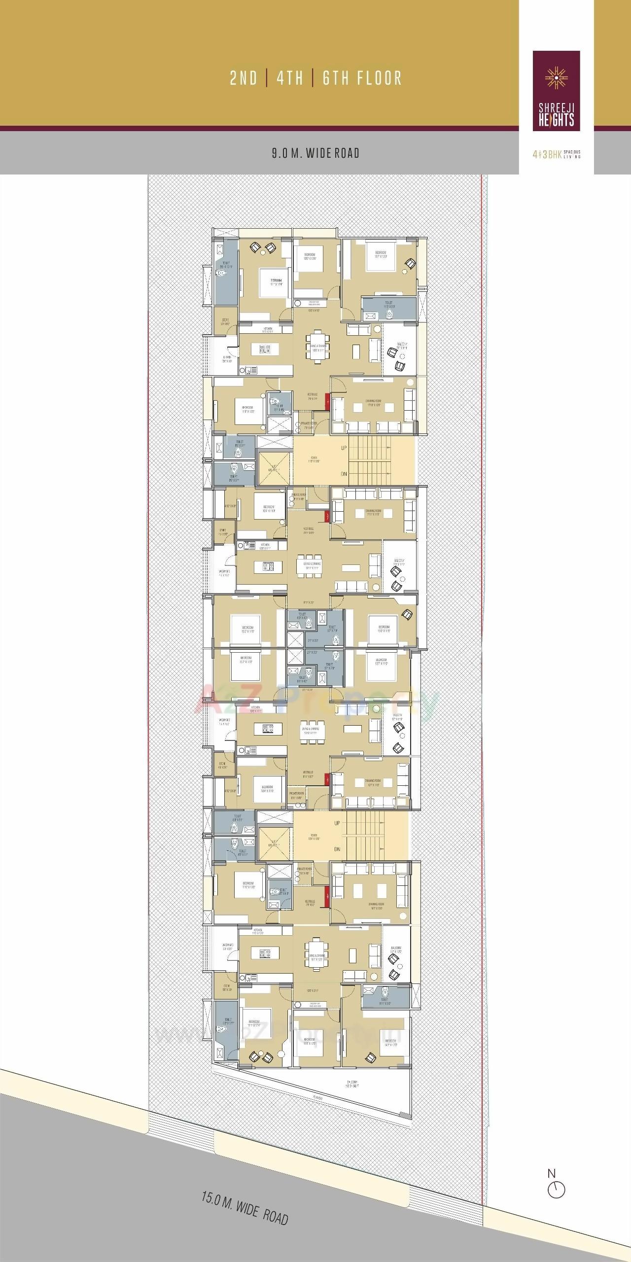 Layout of real estate project Shreeji Heights located at Manipur, Ahmedabad, Gujarat