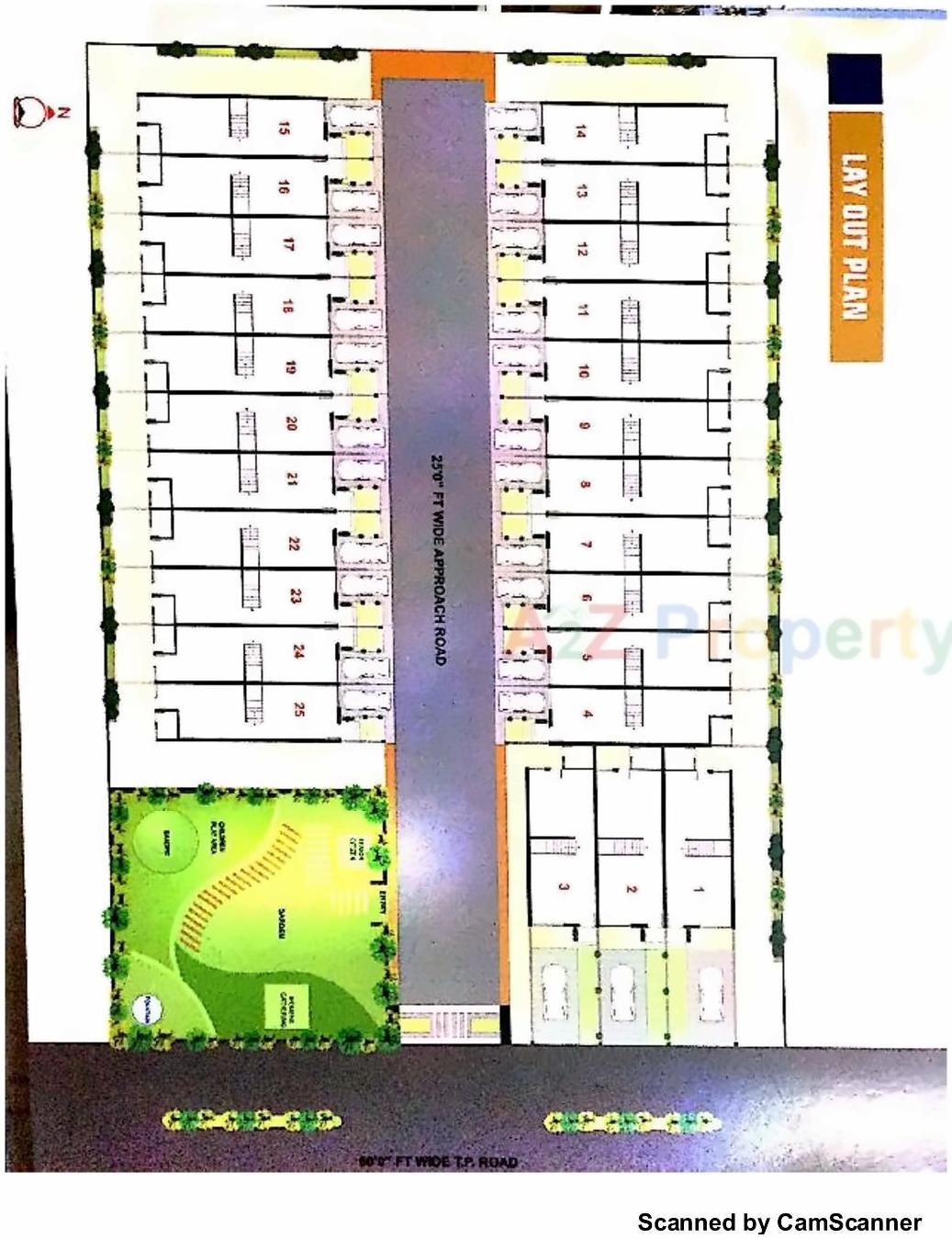 Layout of real estate project Shreeji Villa located at Singrva, Ahmedabad, Gujarat
