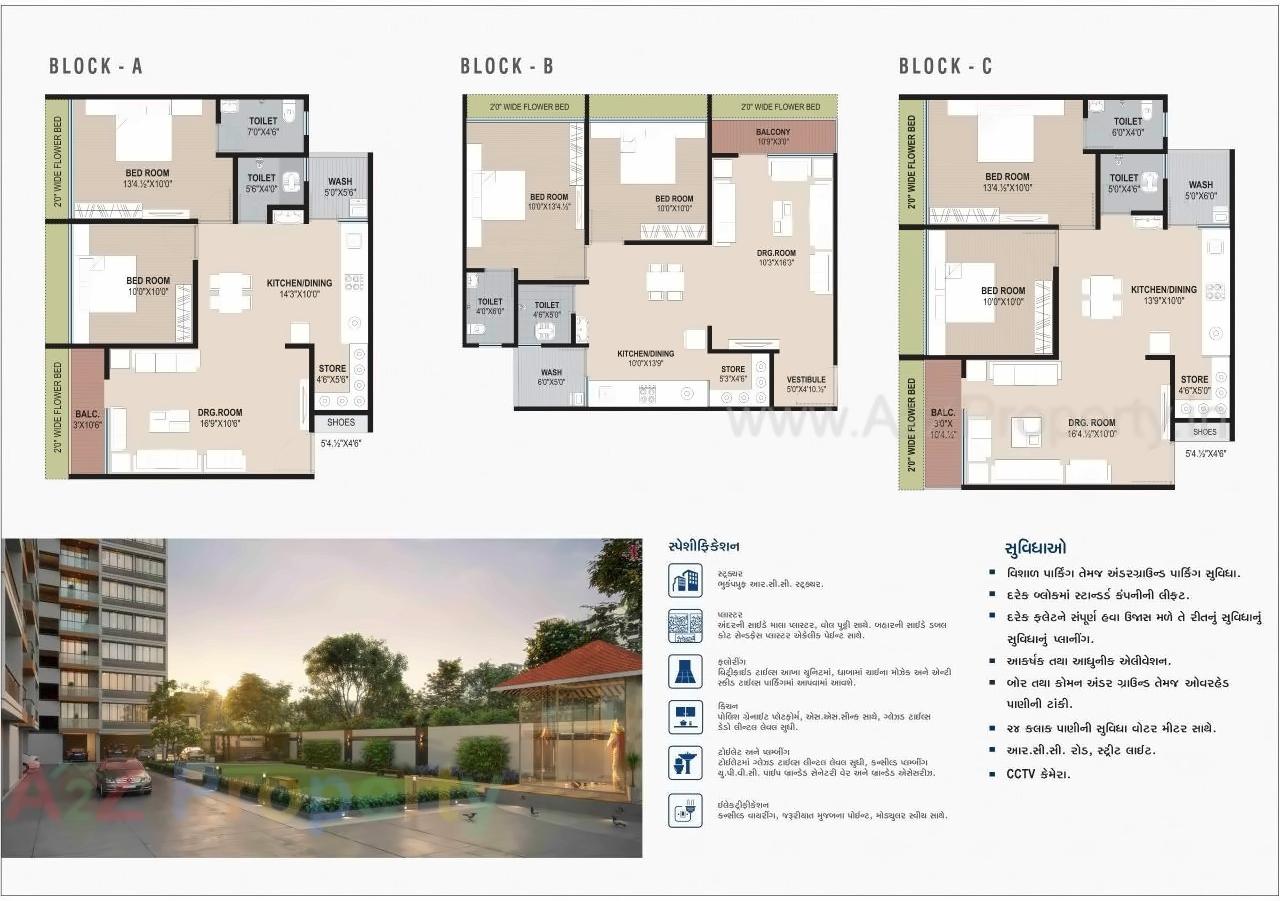 Layout of real estate project Shreem Heights located at Nikol, Ahmedabad, Gujarat