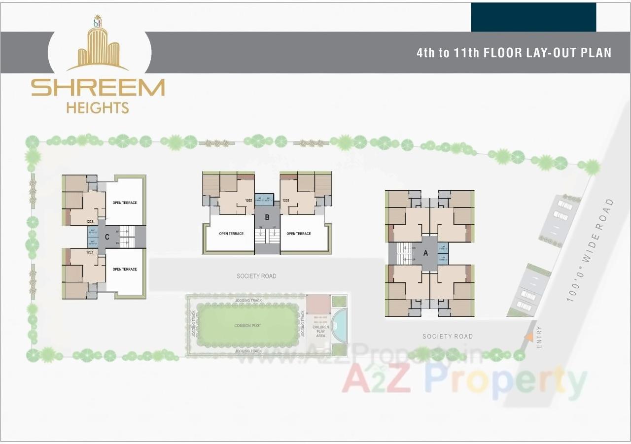 Layout of real estate project Shreem Heights located at Nikol, Ahmedabad, Gujarat