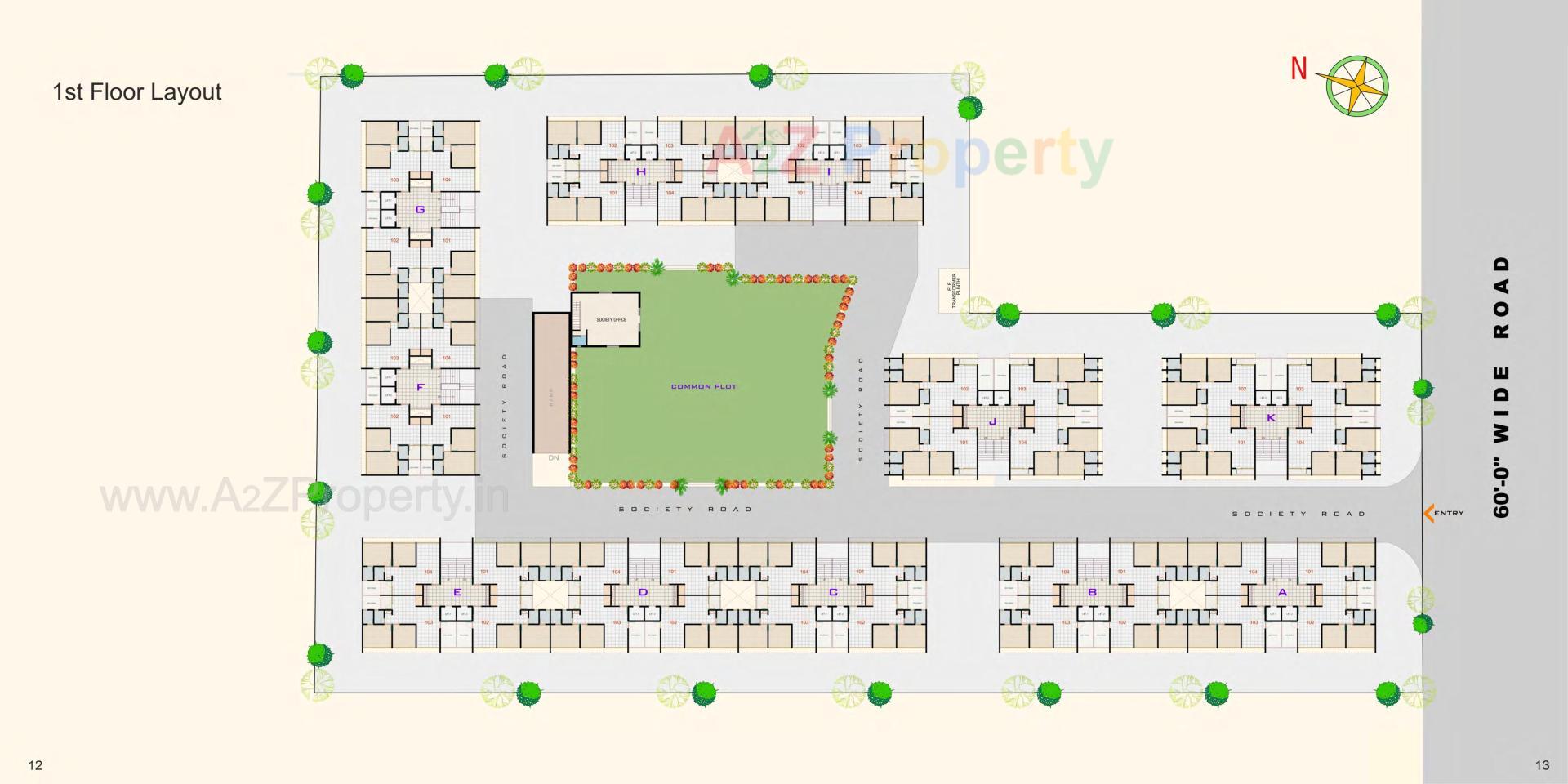 Layout of real estate project Shreem Luxuria located at Hanspura, Ahmedabad, Gujarat