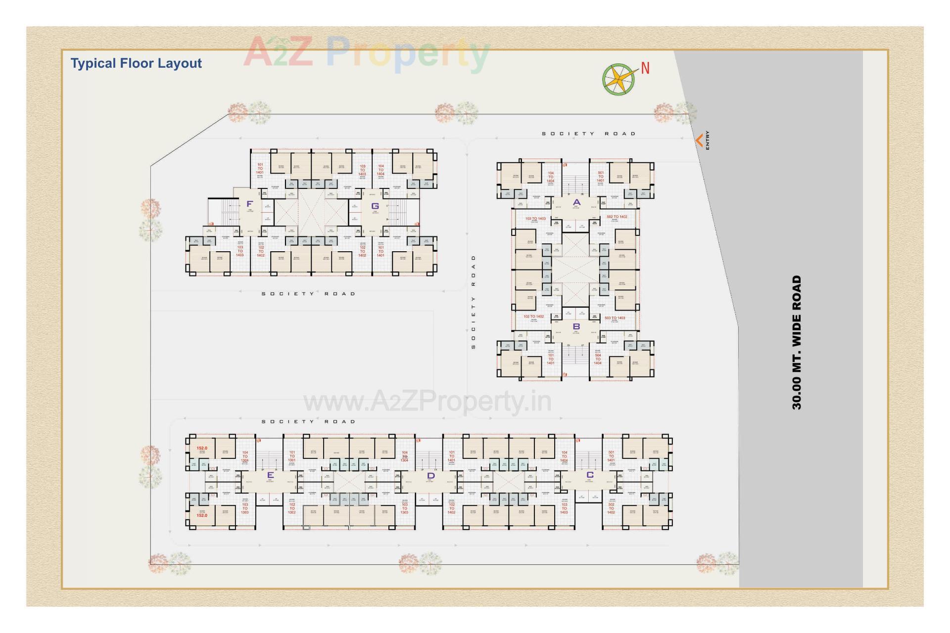 Layout of real estate project Shreem Maxima located at Nikol, Ahmedabad, Gujarat