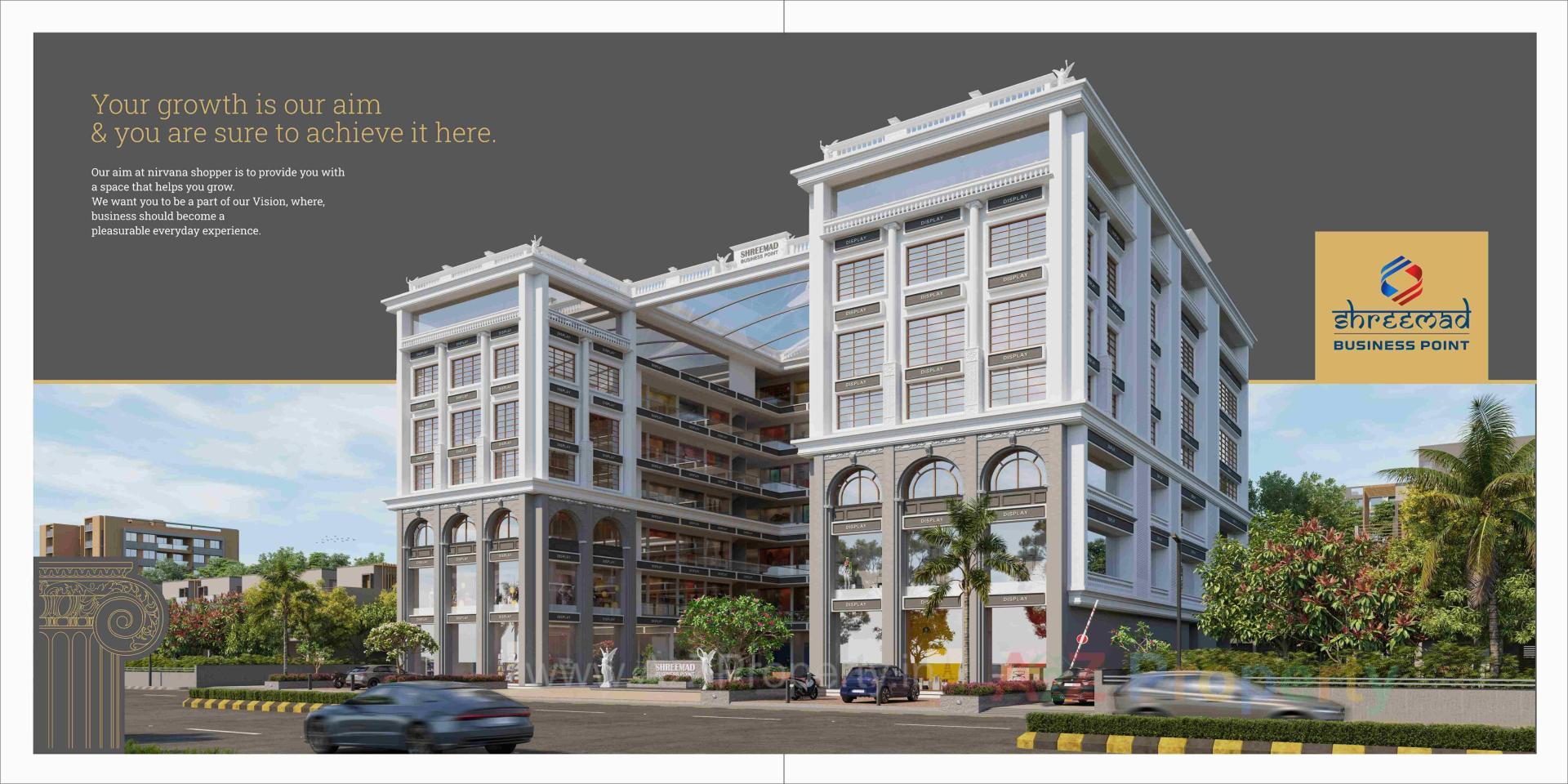 3D Elevation of real estate project Shreemad Business Point located at Hanspura, Ahmedabad, Gujarat