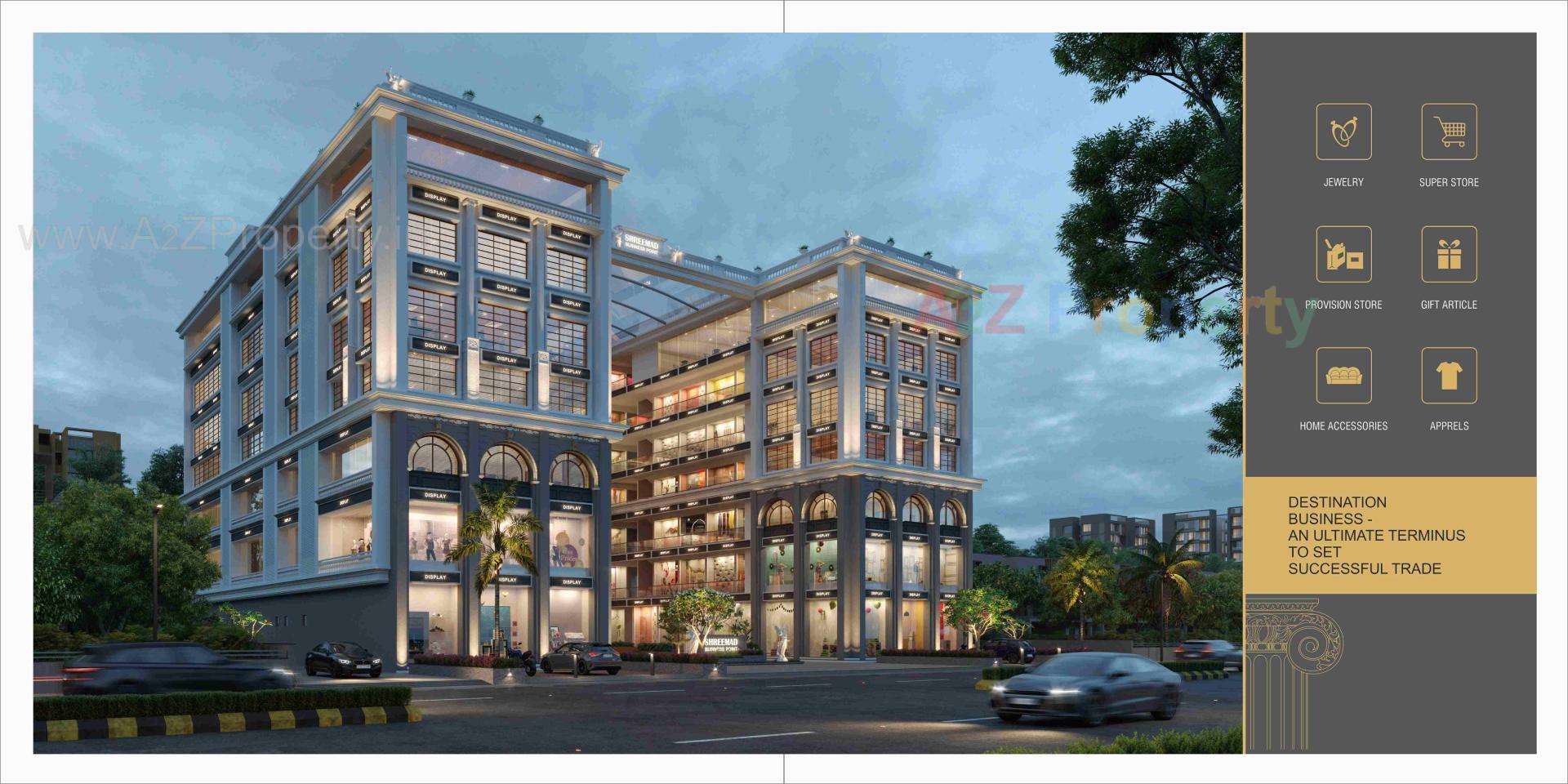 3D Elevation of real estate project Shreemad Business Point located at Hanspura, Ahmedabad, Gujarat