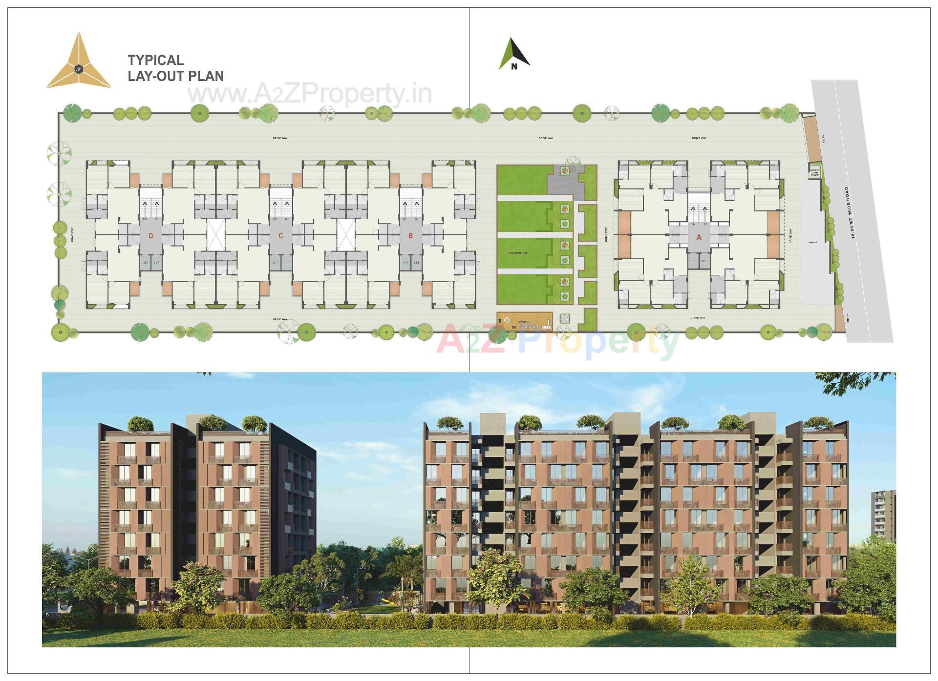 Layout of real estate project Shreenand Atria located at Sanand, Ahmedabad, Gujarat