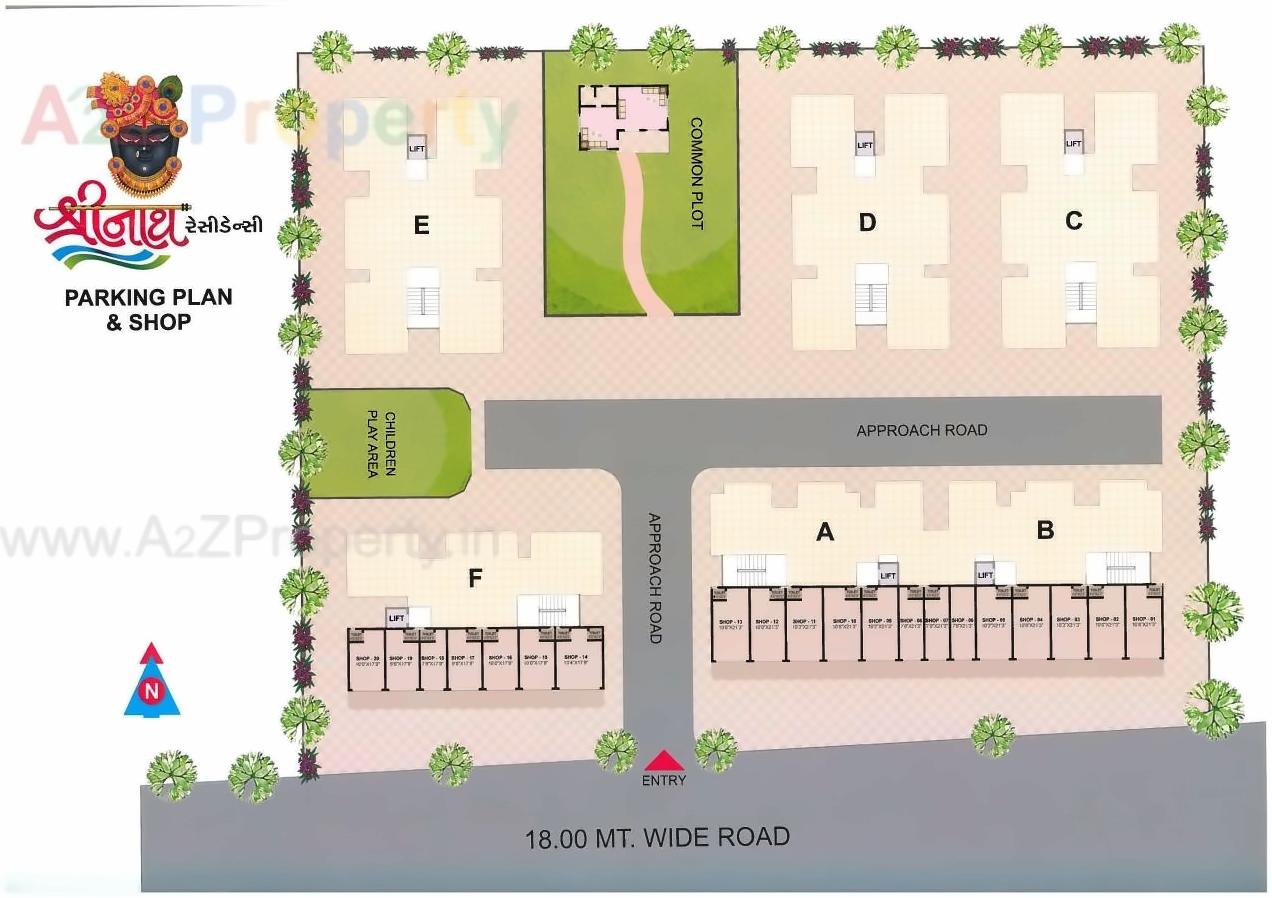 Layout of real estate project Shreenath Residency located at Singrva, Ahmedabad, Gujarat